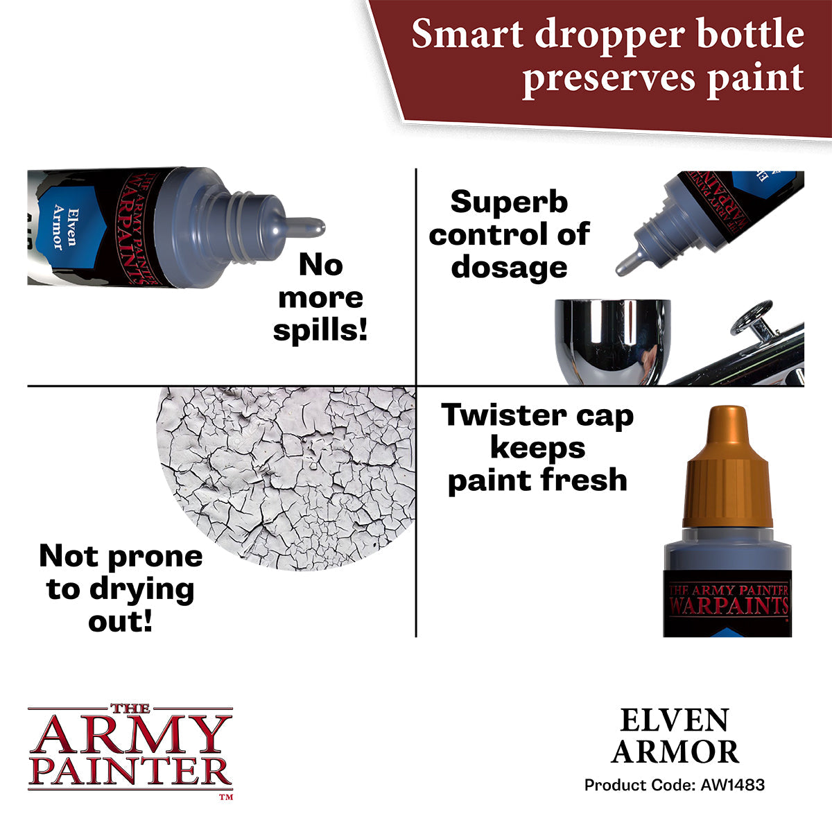 Warpaints Air Metallics: Elven Armor - Premium Metallic Paint for Miniature Models & Fantasy Figures - Perfect for Warhammer, D&D, and Tabletop Gaming