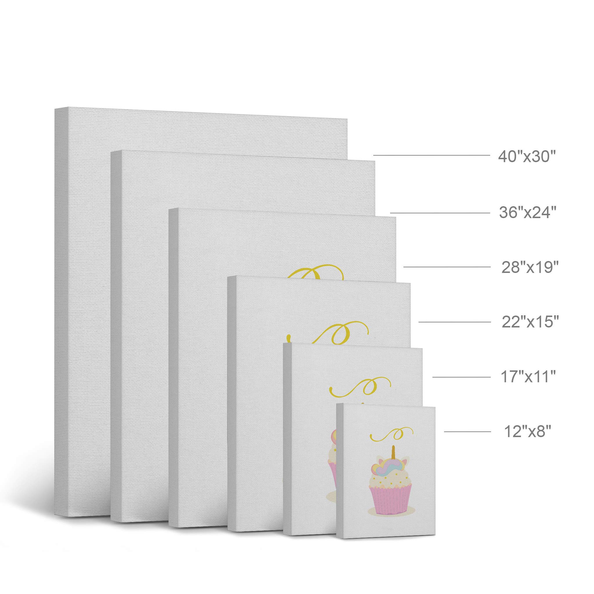 Smile Art Design Cupcake & Unicorn Wall Art Canvas Print Set - 2 Panels (28x19 Inches Each) | Inspirational 'Make a Wish' Quote | Perfect for Kids Room Decor, Nursery, Baby Room & Birthday Gift | Ready to Hang | Made in USA | Ideal for Birthday Parties, Children's Bedrooms & Playroom Decor