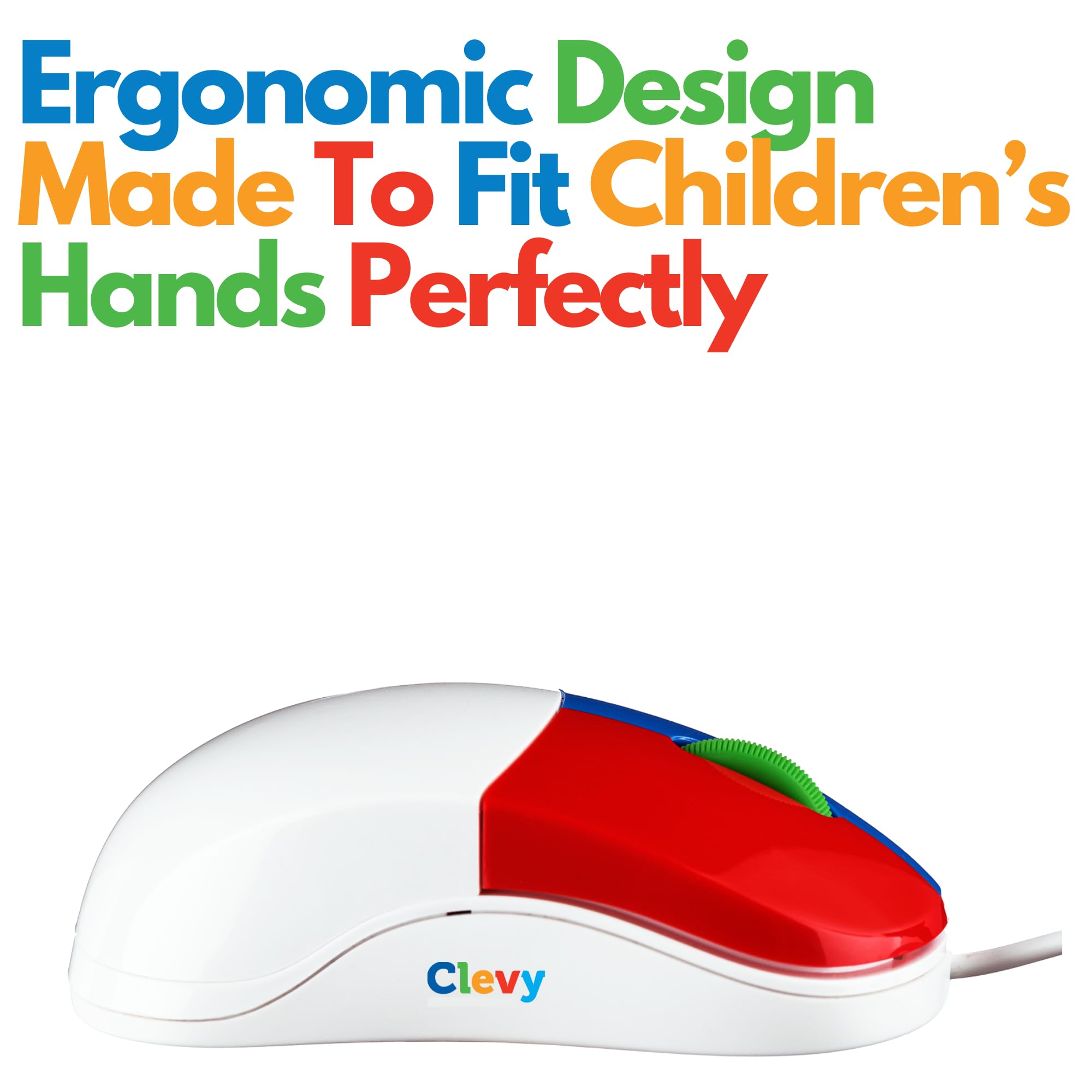 Clevy Kids Mouse - Colorful Ergonomic USB Computer Mouse for Children - Wired PC & Laptop Mouse Compatible with Windows, Mac OS, Chromebook - Perfect for School, Home & Online Learning (10-Pack)