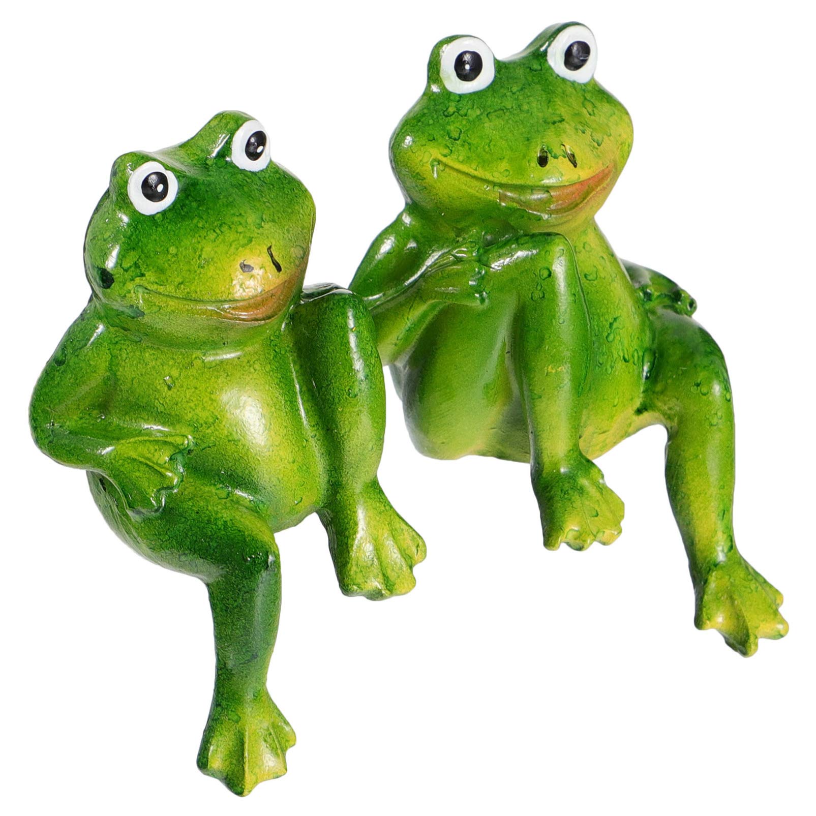 DOITOOL 1 Pair Resin Frog Ornaments - Unique Frog Figurines for Desktop, Bonsai Craft, Home Decor - Lovely Mini Frog Decor for Office, Living Room, Garden & Gift Ideas
