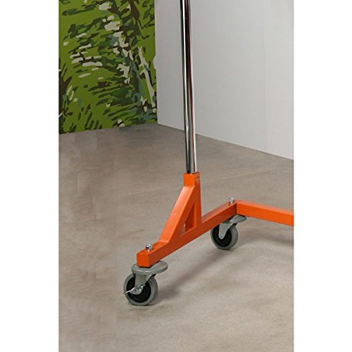 Heavy Duty Commercial Grade Z-Shaped Clothing Rack with Orange Base - 400 lbs Capacity for Retail Stores, Boutiques & Warehouse Organization