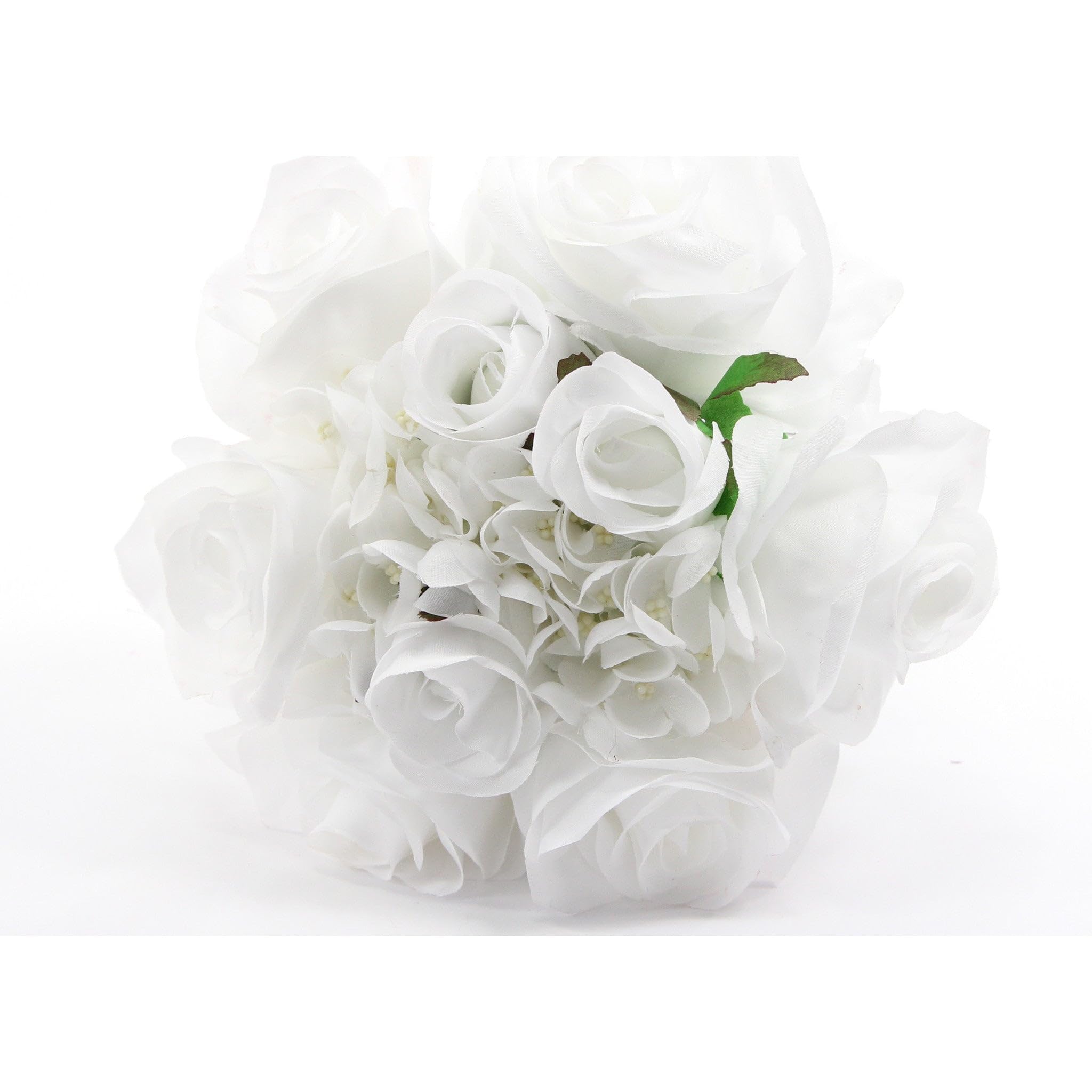 White Rose Hydrangea Silk Flower Bouquet - Artificial Floral Arrangement for Wedding Centerpieces, Home Decor & Party Decorations