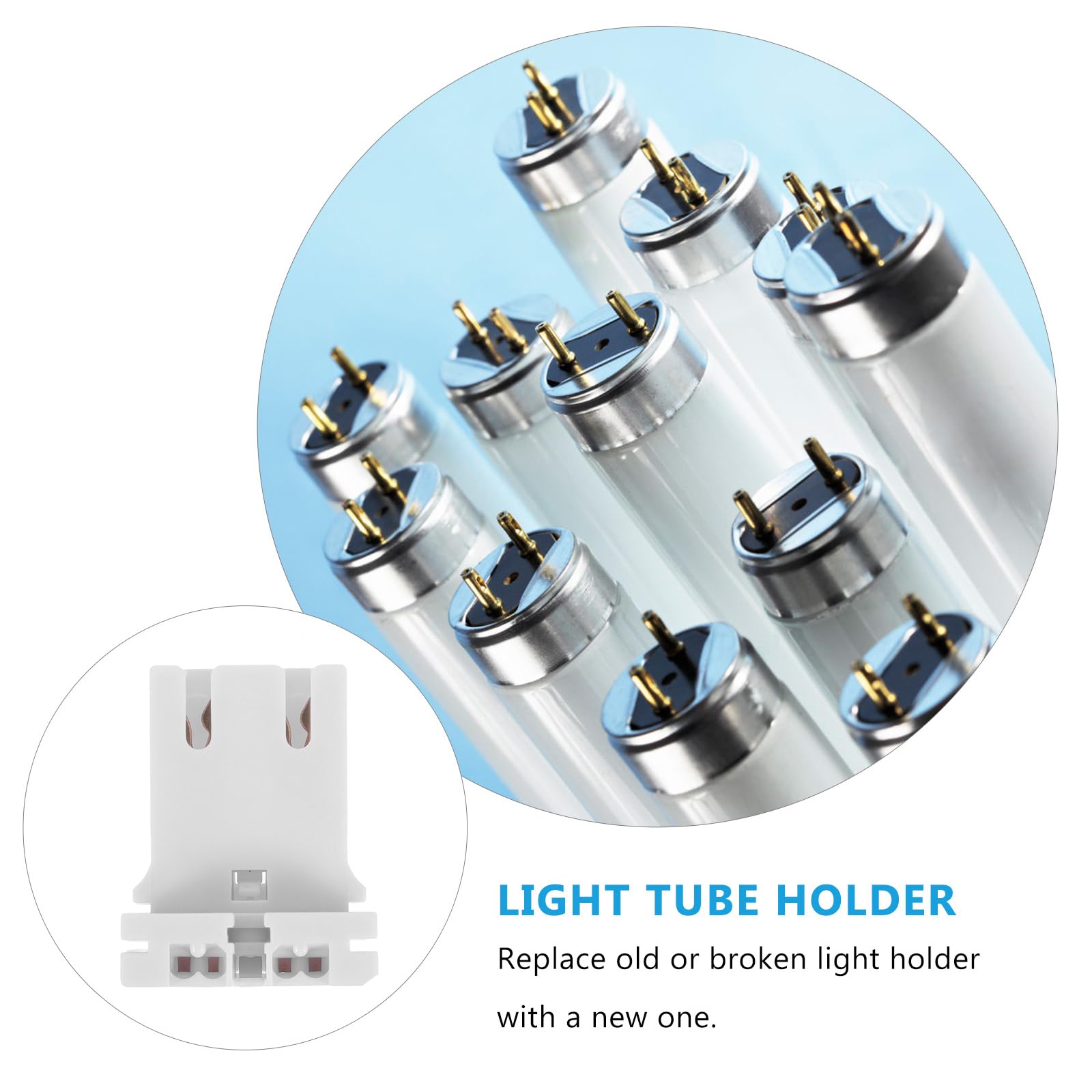 10pcs Fluorescent Lamp Holder Socket - T8 T12 Light Bulb Socket for Tube Lights - Perfect for Home, Office & Workshop Lighting Fixtures