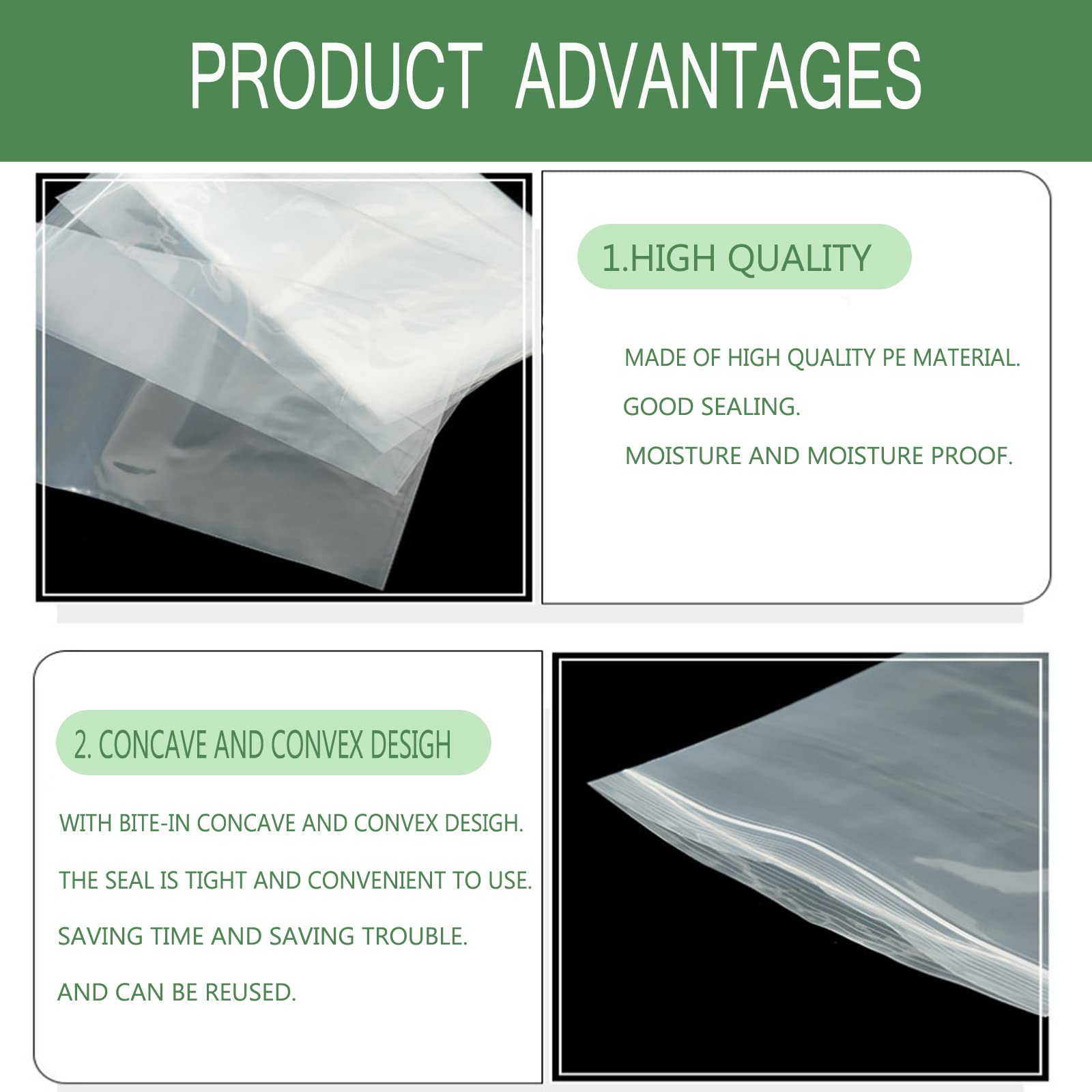 Heavy Duty 4mil Gallon Storage Bags - 100 Pack 9x12