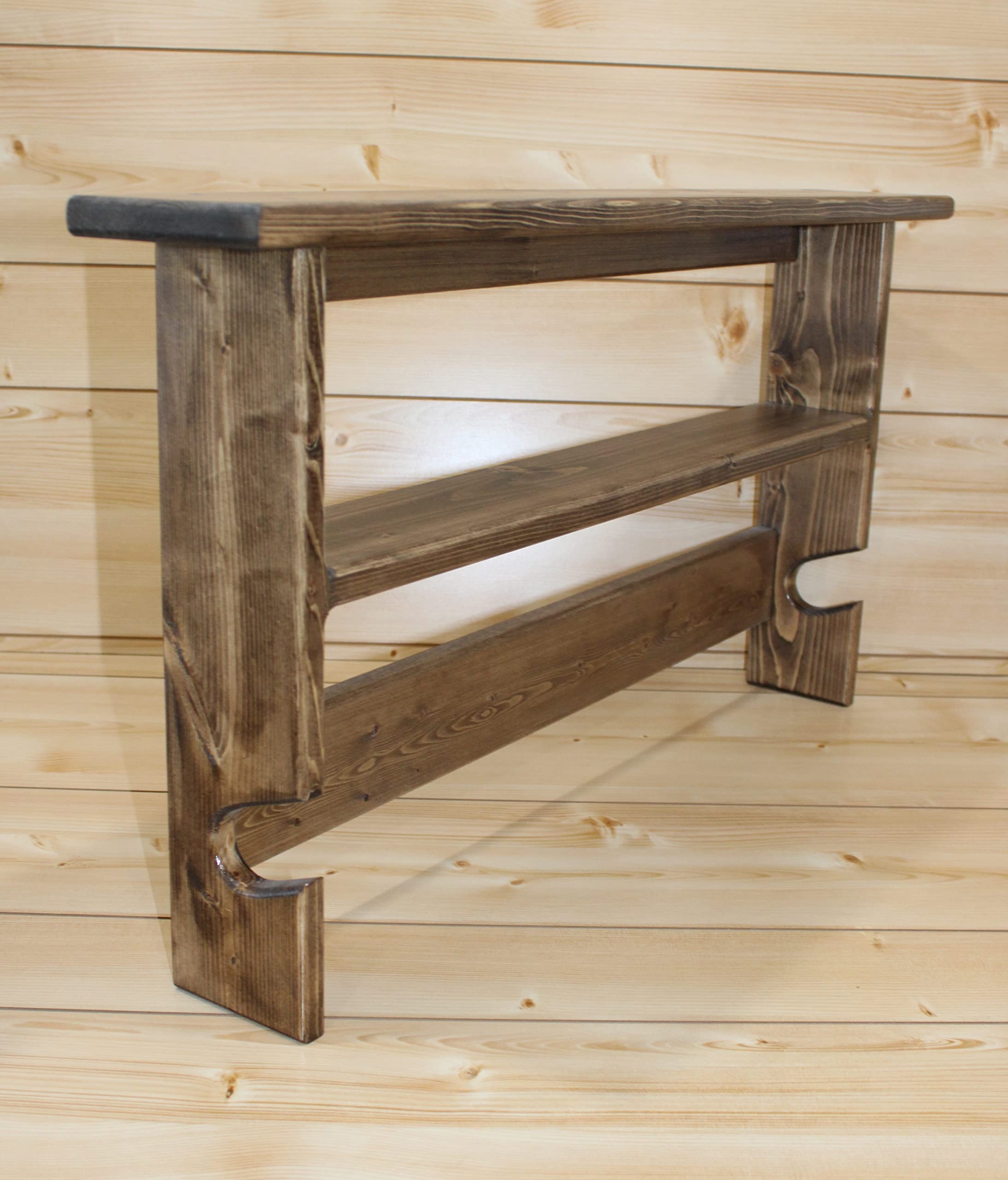 Double Shelf Wooden Quilt Rack - Unfinished Provincial Blanket Display Stand for Afghan, Tapestry & Bedding Storage | Perfect for Bedroom, Living Room & Farmhouse Decor