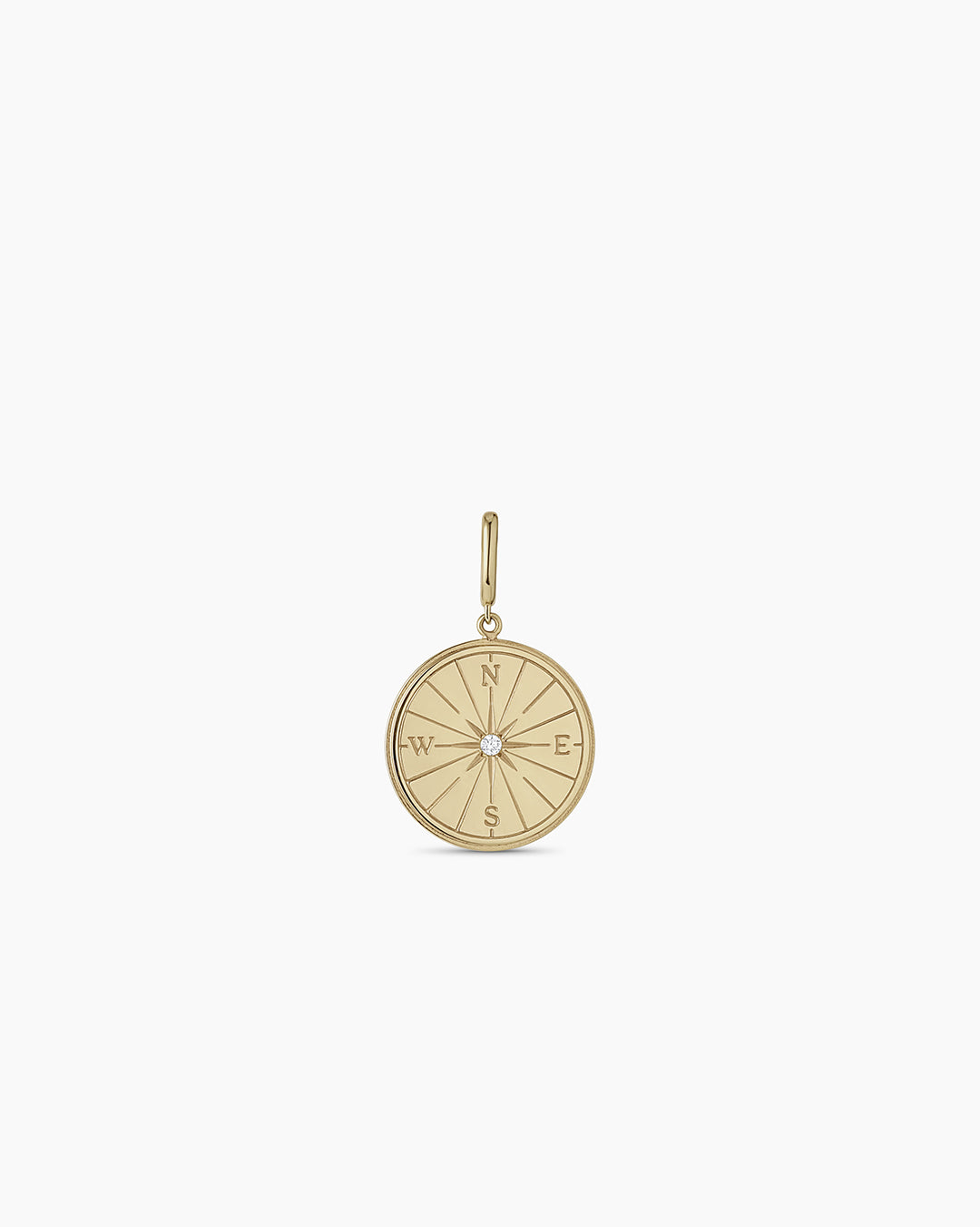 14K Gold Diamond Compass Pendant Necklace - Perfect for Travel, Adventure & Gift Giving