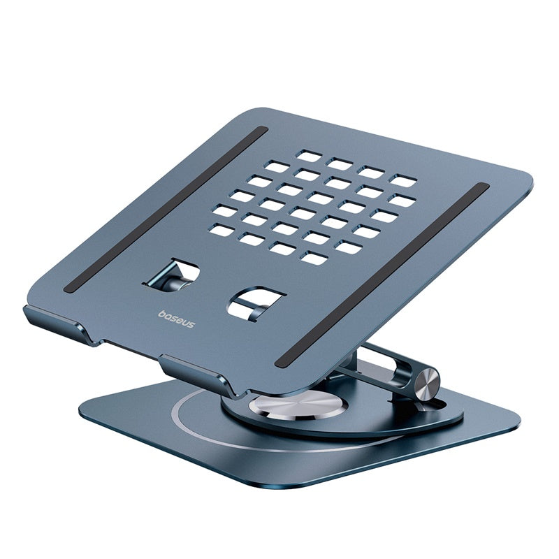 Baseus 360° Rotating Foldable Aluminum Laptop Stand - Adjustable Ergonomic Support for MacBook, Notebook, Tablet - Perfect for Home, Office & Travel (Gray)