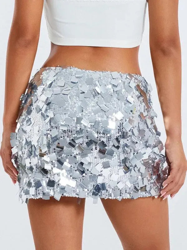Sparkly Sequined Mini Skirt for Women - Glittery Party Skirt for Clubbing, Night Out, or Festival - Perfect for Dances, Concerts, and Special Occasions