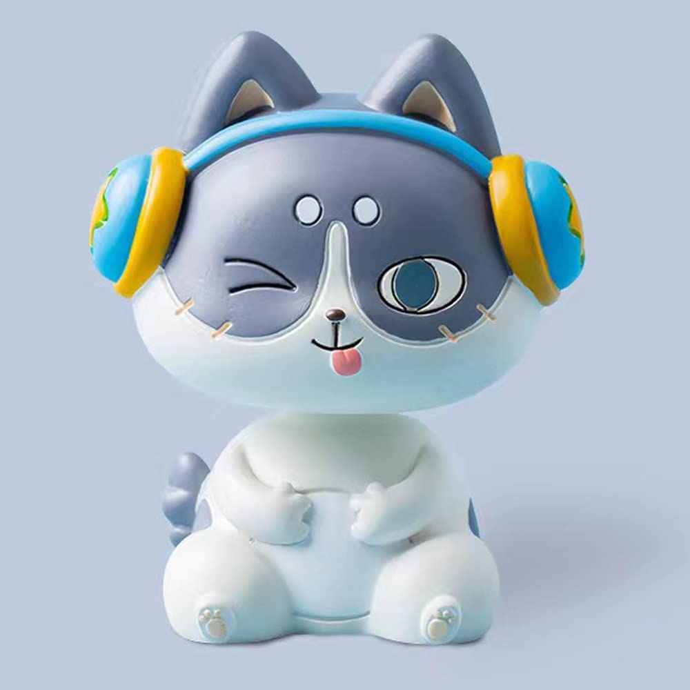 Cat Bobbleheads for Car Dashboard - Cute Cartoon Dashboard Decor, Office & Cab Accessories - Perfect Interior Decoration & Gift Idea for Cat Lovers - Great for Cars, Work Desks & Home Decor