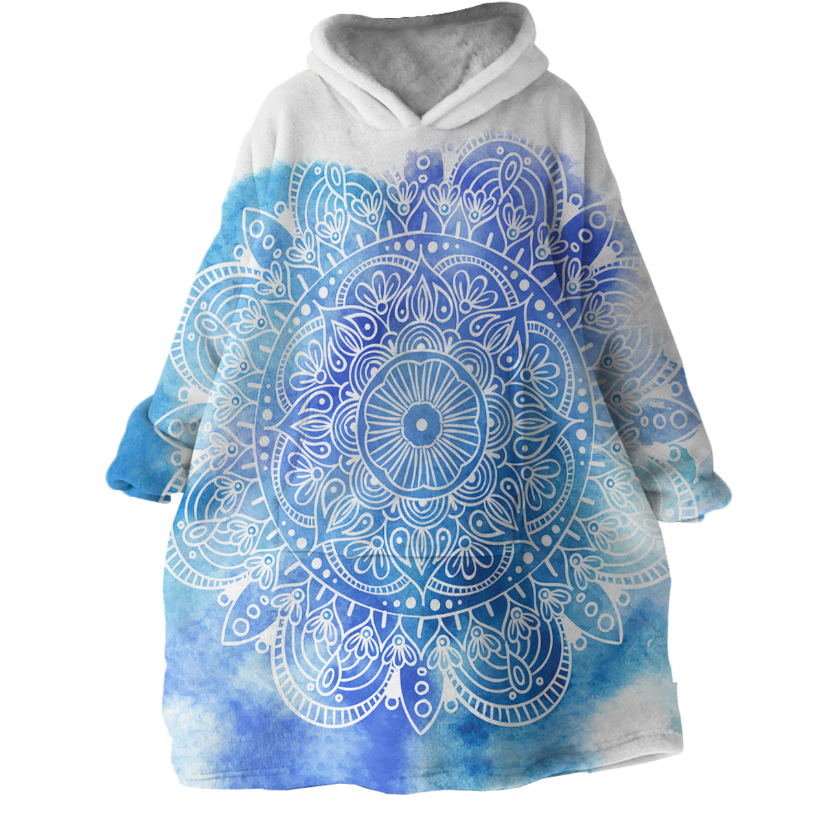 Mandala Hues Wearable Blanket Hoodie - Soft Fleece Lounge Wear for Women & Men - Cozy Home, Camping & Outdoor Use