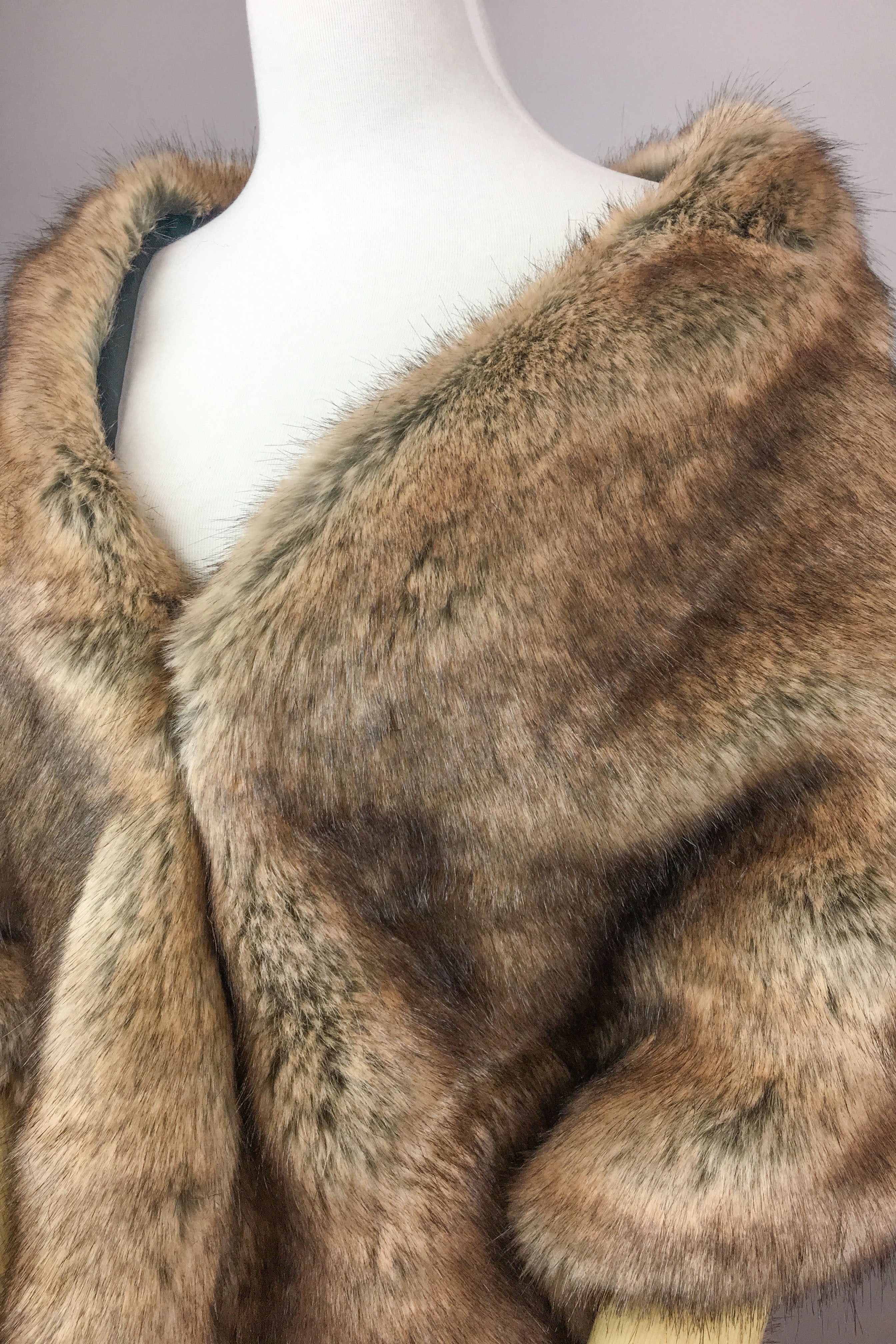 Brown Faux Fur Shawl Wrap - Soft Winter Scarf for Women - Butterfly Brw04 - Elegant Fashion Accessory for Parties, Weddings & Cold Weather