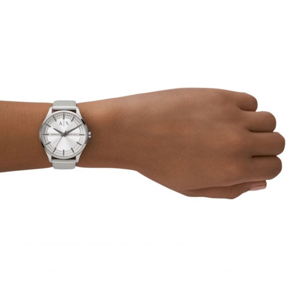 Armani Exchange AX5270 Women's Watch - Silver Leather Strap for Casual & Formal Wear | Fashion Accessories for Women