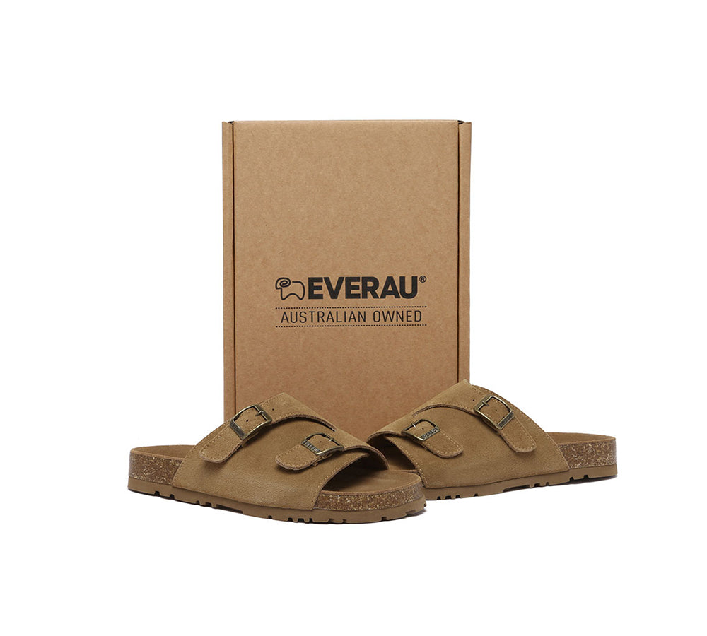 EVERAU® Adjustable Strap Slip-On Summer Sandals for Women - Comfortable Slide Sandals with Soft Cushioning - Perfect for Beach, Pool, and Casual Wear