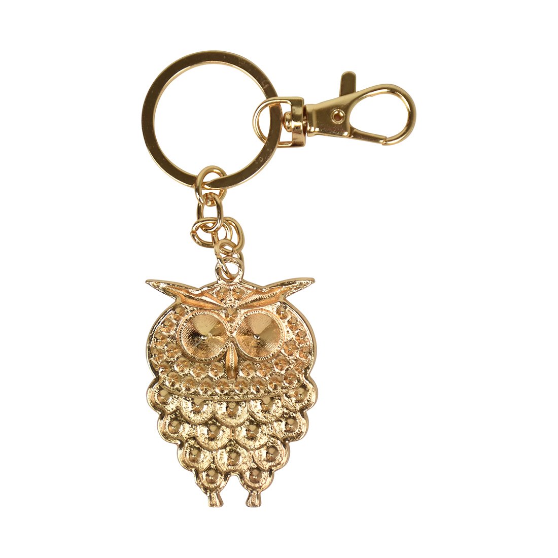 Stylish Gold Studded Owl Keychain Charm - Elegant Key Ring for Women & Men | Perfect for Gifts, Handbags, Backpacks & Key Organization