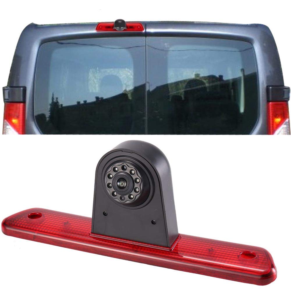 Universal Car Third Brake Light Camera with Rear View Backup - High Visibility Roof Top Mount for Vans & Transporters | Perfect for Night Driving & Parking Assistance