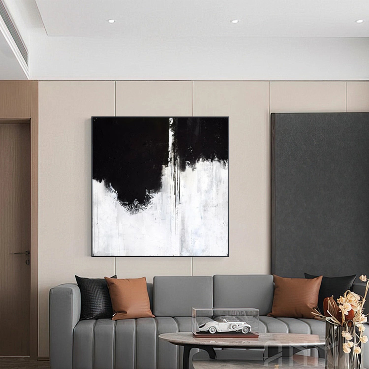 Abstract Painting #AB 441 - Modern Wall Art Decor for Living Room, Bedroom & Office - Unique Handmade Canvas Artwork