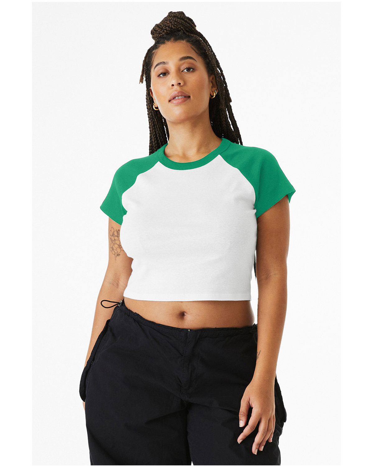 Bella + Canvas 1201 Women's Micro Ribbed Raglan Baby Tee - Soft Comfort Fit Short Sleeve T-Shirt for Casual Wear, Maternity, and Layering