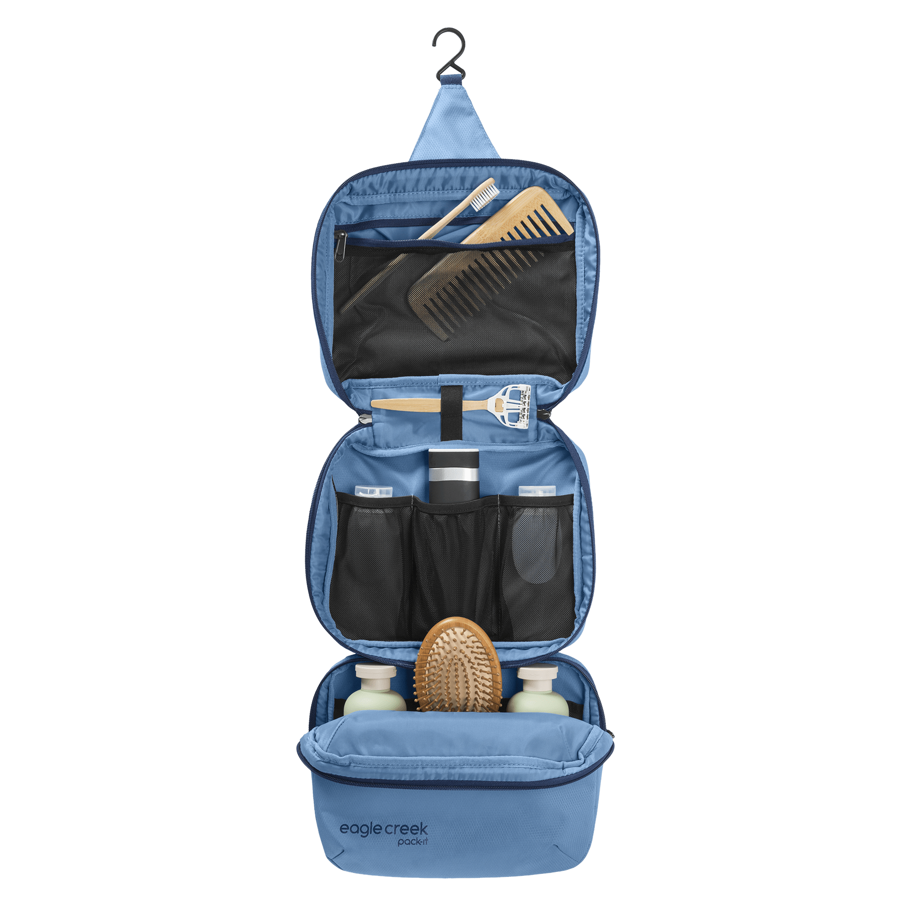 Eagle Creek Pack It Trifold Toiletry Kit - Waterproof Travel Organizer for Toiletries & Cosmetics | Perfect for Camping, Business Trips & Airplane Carry-Ons