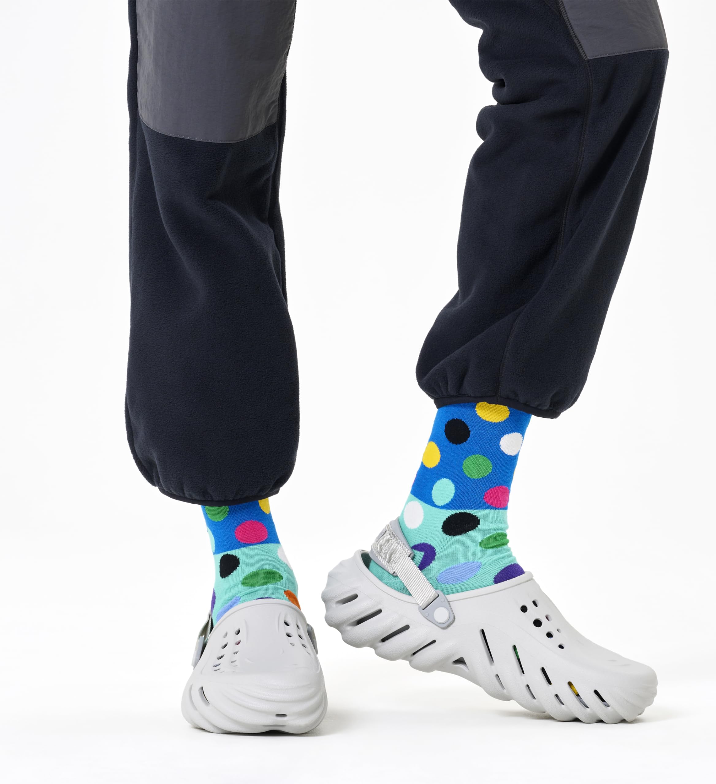 Happy Socks for Men & Women - Black & White Pattern Crew Socks, Low Cut Cotton Socks with Gift Box - Eco-Friendly & Sustainable - Perfect for Casual Wear, Office & Gifts