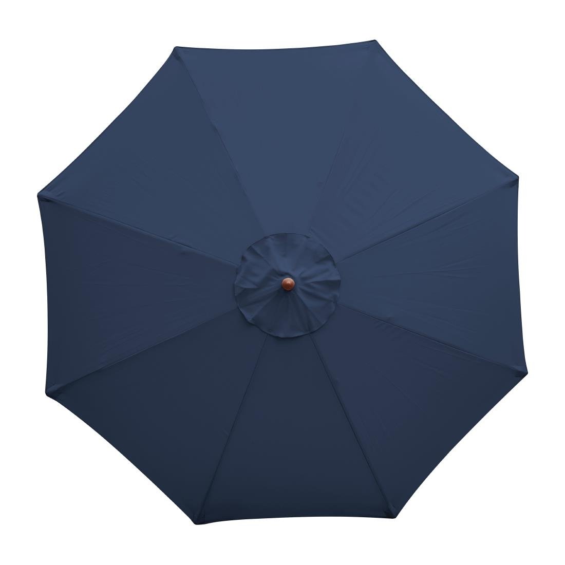 Bolero Round Outdoor Umbrella 10ft (2.5m) Diameter - Navy Blue Waterproof Patio Umbrella for Garden, Poolside, Beach & Backyard