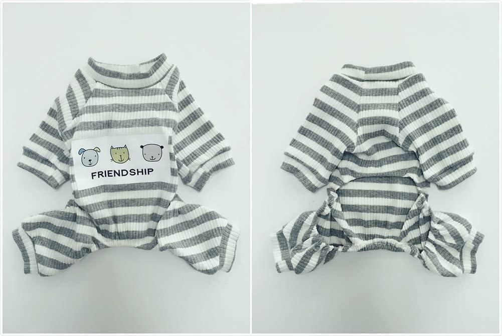 Small Dog Pajamas for Girls - Warm Long Sleeve Onesie Outfit for Puppy Playtime