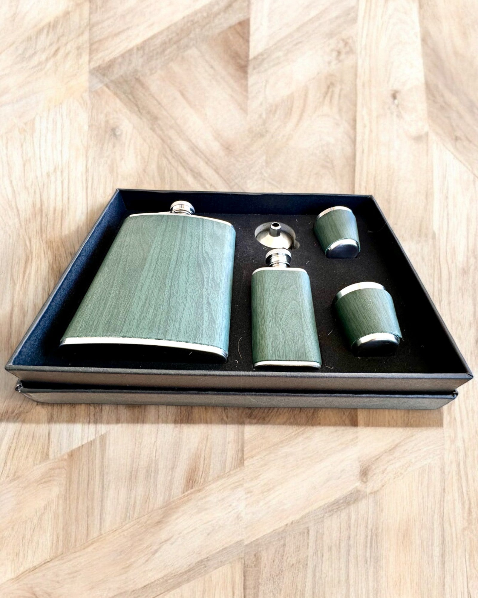 Personalized Engraved Flask and Glass Set - Forest Spirit Design - Perfect for Camping, Hiking, and Outdoor Adventures Gift