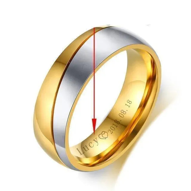 Custom Engraved Wedding & Engagement Rings for Couples - Perfect for Proposals, Anniversaries & Romantic Gifts