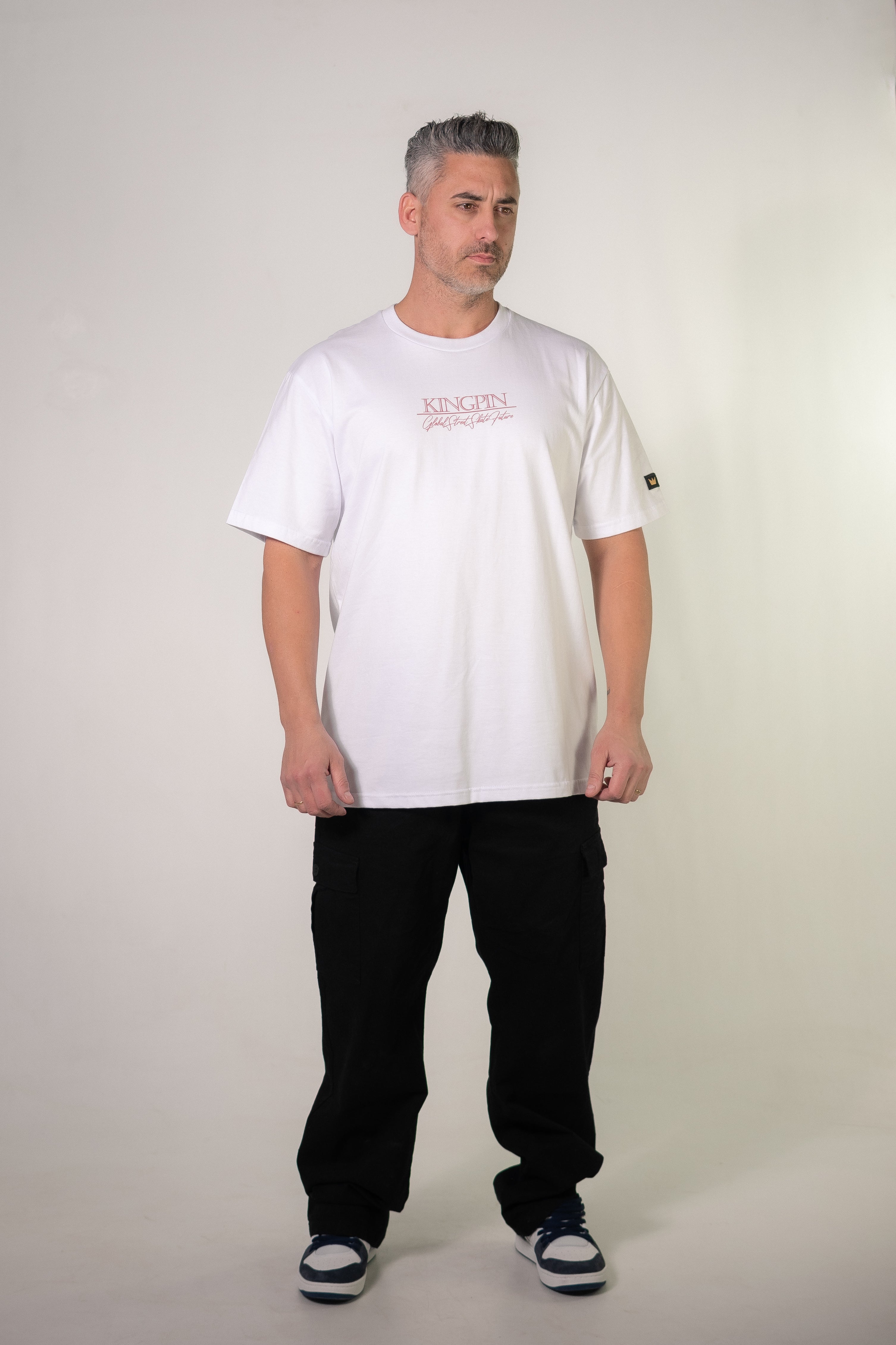 Kingpin H Regular White T-Shirt for Men - Premium Cotton Crewneck Tee for Casual Wear, Street Style & Everyday Comfort