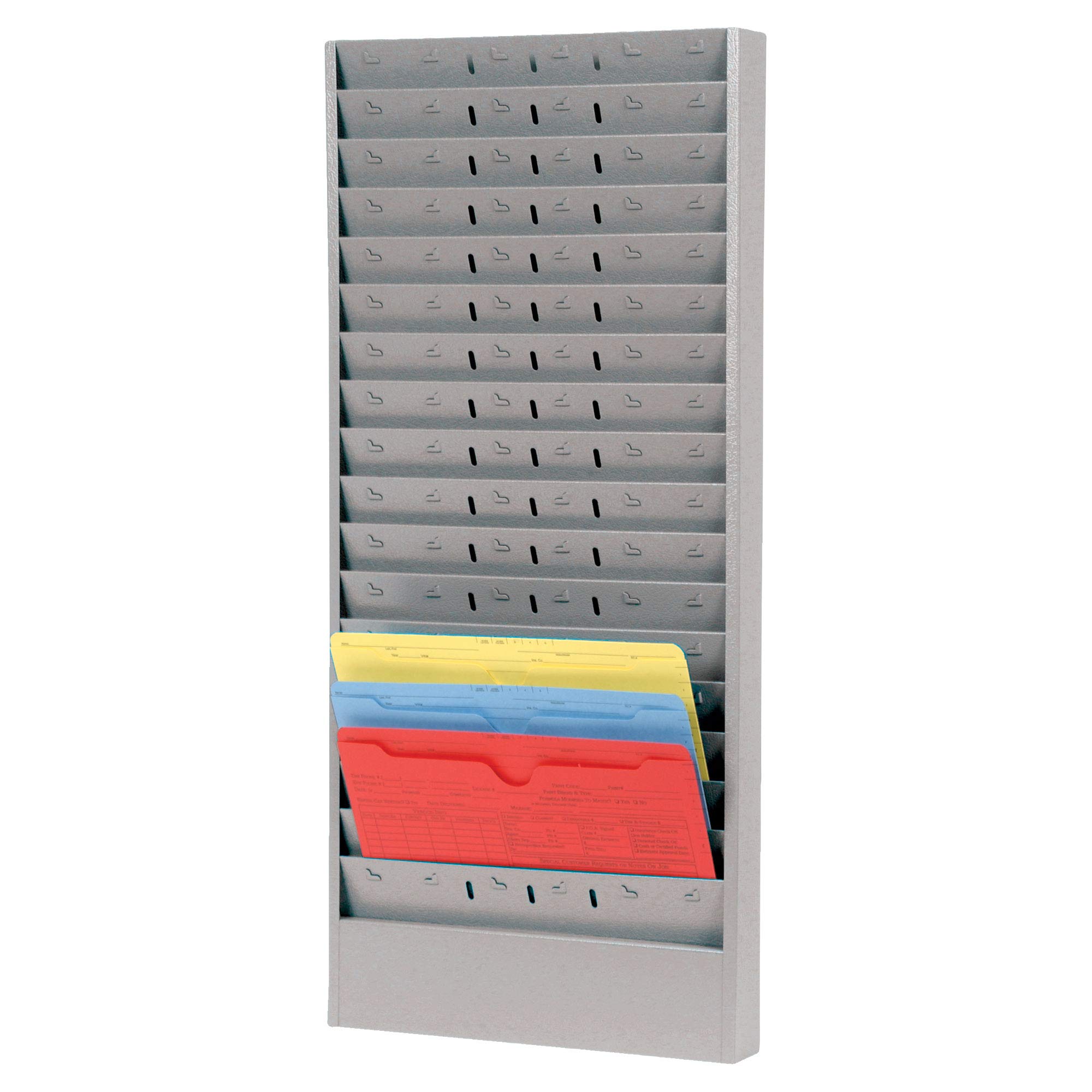 PROLific Heavy-Duty 18-Pocket Automotive Repair Order Rack - Gray Shop Organization System for Auto Repair Shops & Garages - Durable Parts Storage Solution for Mechanics & Service Centers