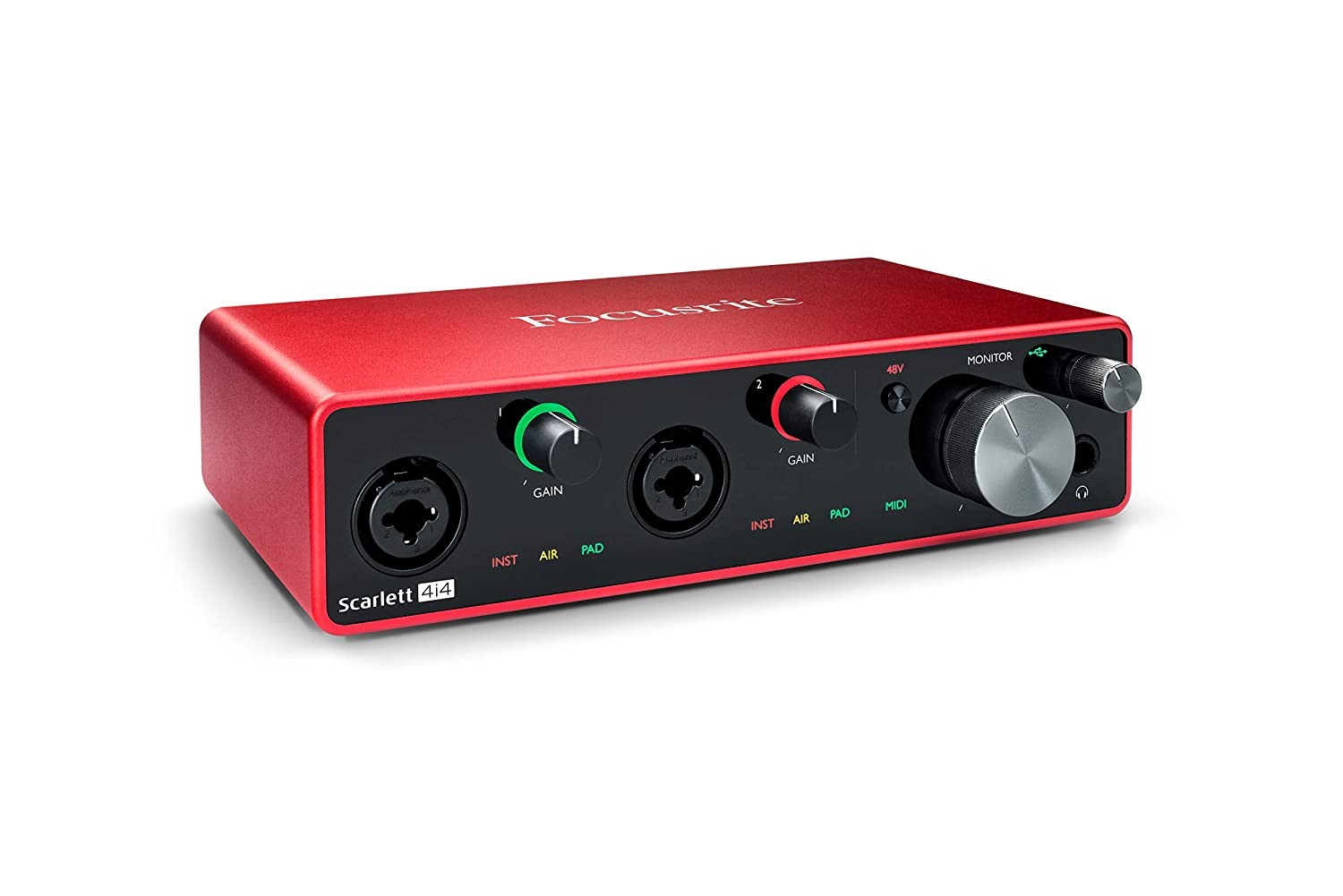 Scarlett 4i4 GEN 3 USB Audio Interface - Professional Studio Recording Equipment for Musicians & Podcasters - Perfect for Home Studios, Live Streaming & Music Production