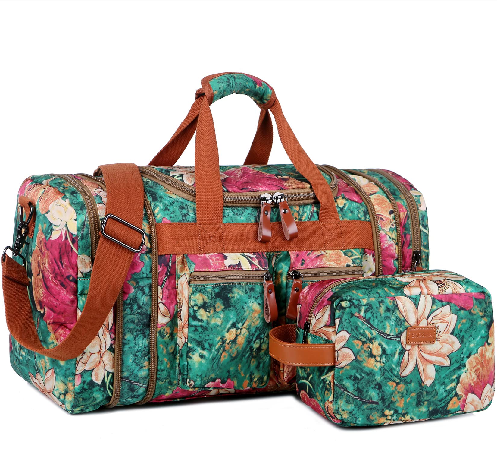 Stylish Multicolor Women's Travel Duffel Bag - Weekender Carry On Overnight Bag with Toiletry Pouch | Perfect for Weekend Getaways, Gym, Business Trips & Airplane Carry-On (HB-21)