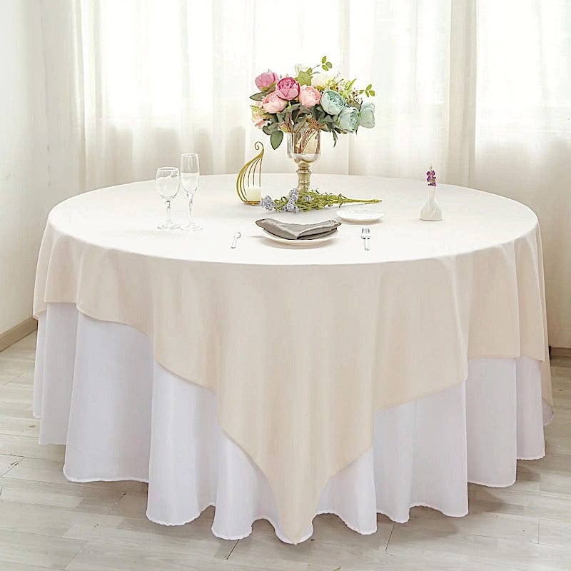90 x 90 Inch Premium Polyester Square Tablecloth - Waterproof & Wrinkle-Resistant for Dining, Parties, and Outdoor Events