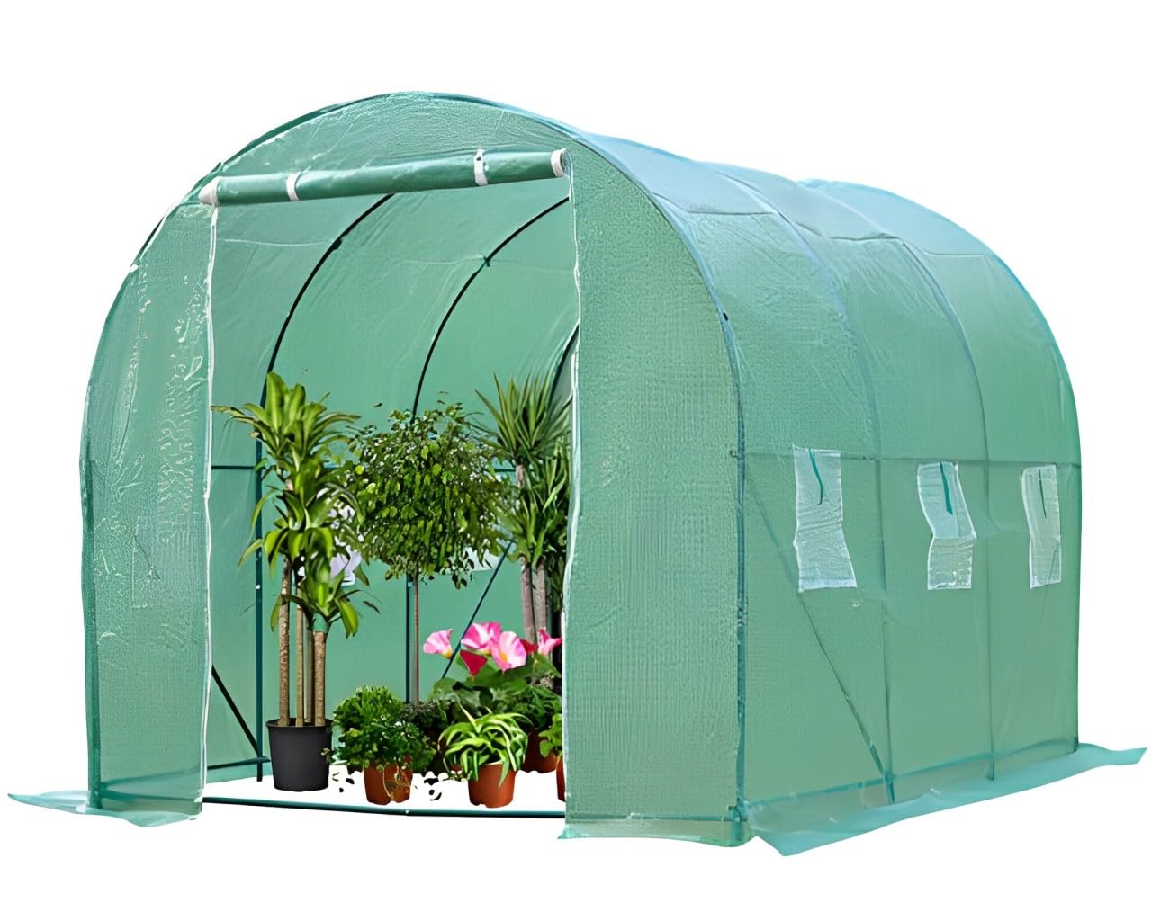 Walk-in Greenhouse Kit with Observation Windows - 10'x7'x7' Outdoor Plant Growing Tent for Vegetables, Flowers & Herbs | Perfect for Backyard Gardening & All-Season Plant Protection