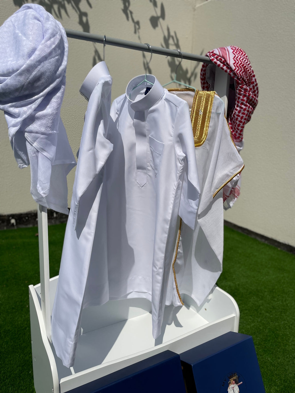 Premium Baby Boy Thobe Gift Set - White Bisht for 0-12 Months | 4-Piece Outfit for Special Occasions & Celebrations
