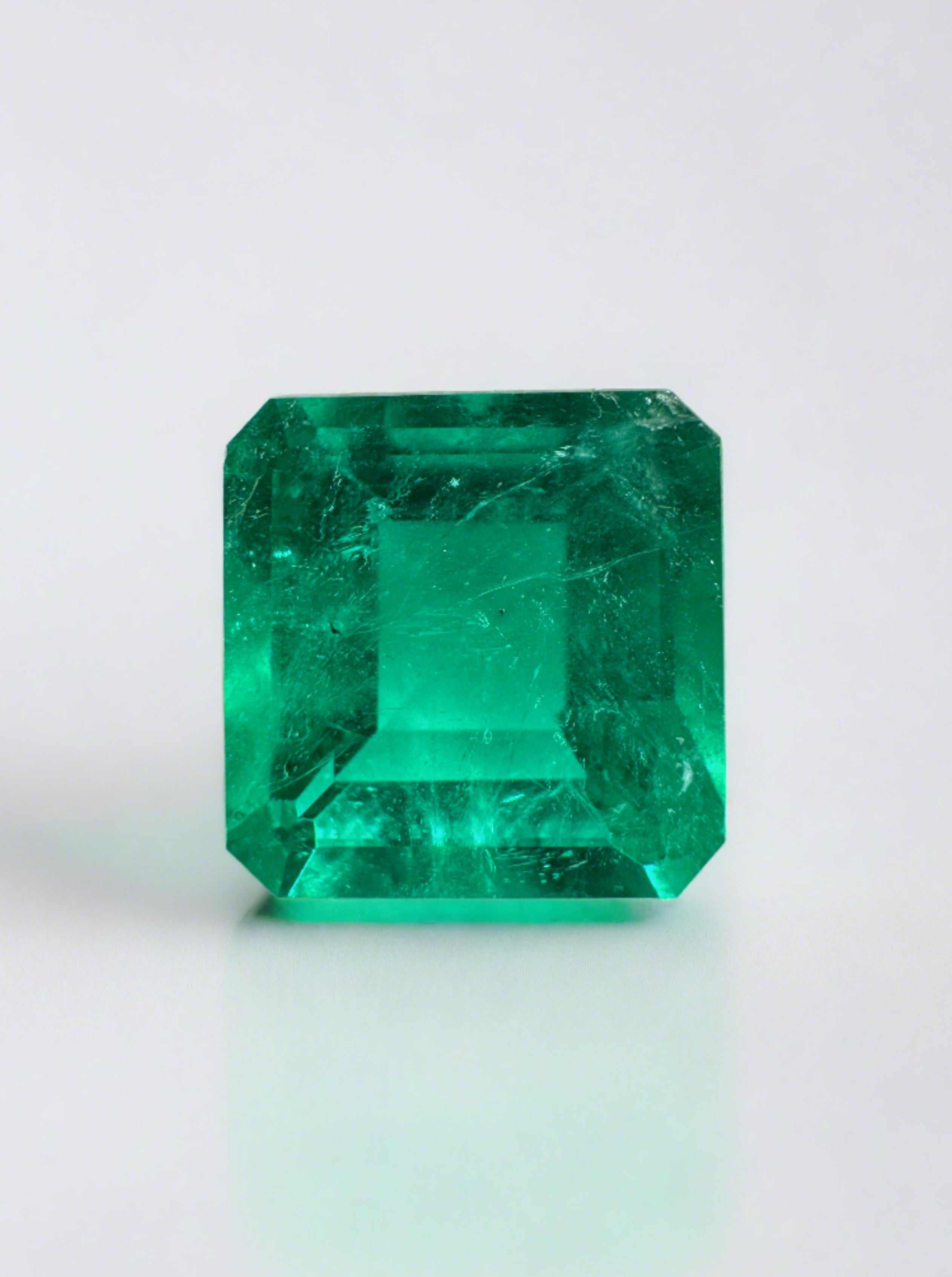 2.68 Carat Natural Loose Colombian Emerald Gemstone - Asscher Cut for Jewelry Making, Engagement Rings & Luxury Gifts