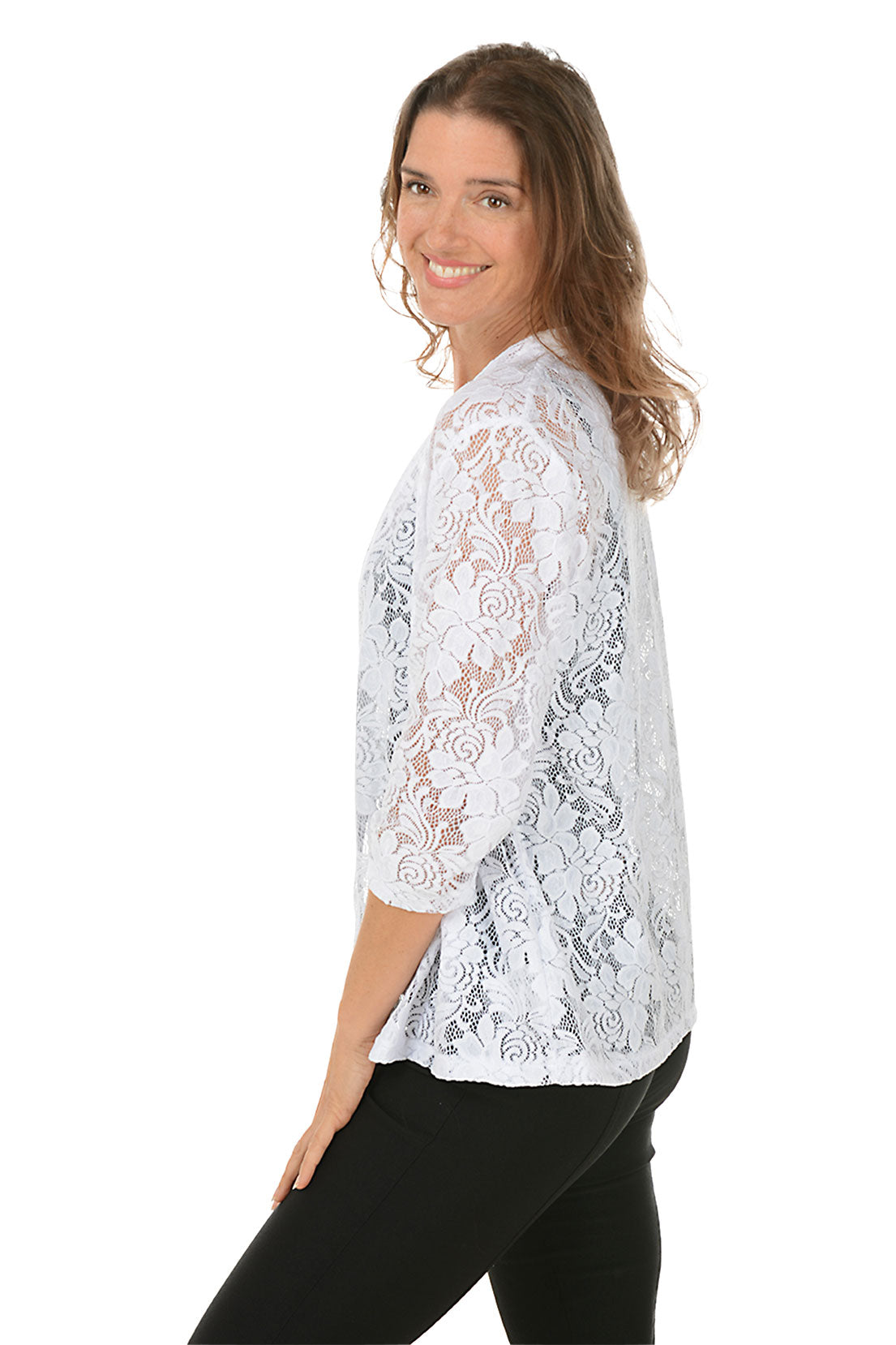 Elegant Floral Lace Open Front Cardigan for Women - Lightweight Summer Cover Up - Perfect for Beach, Wedding & Date Night Outfits