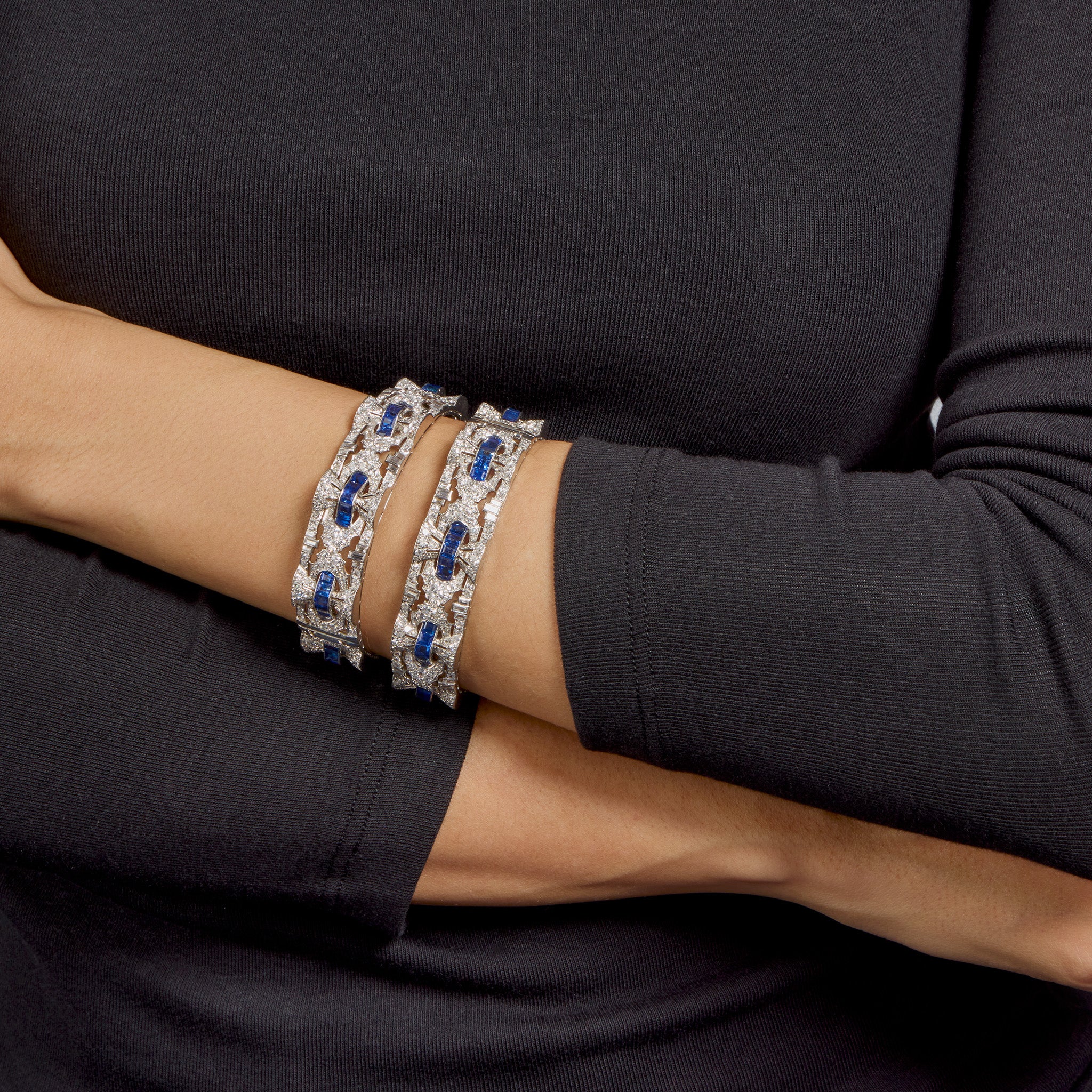 Henri Bloch Art Deco Bracelet Set - Vintage Style Jewelry for Women - Perfect for Parties, Weddings & Special Occasions