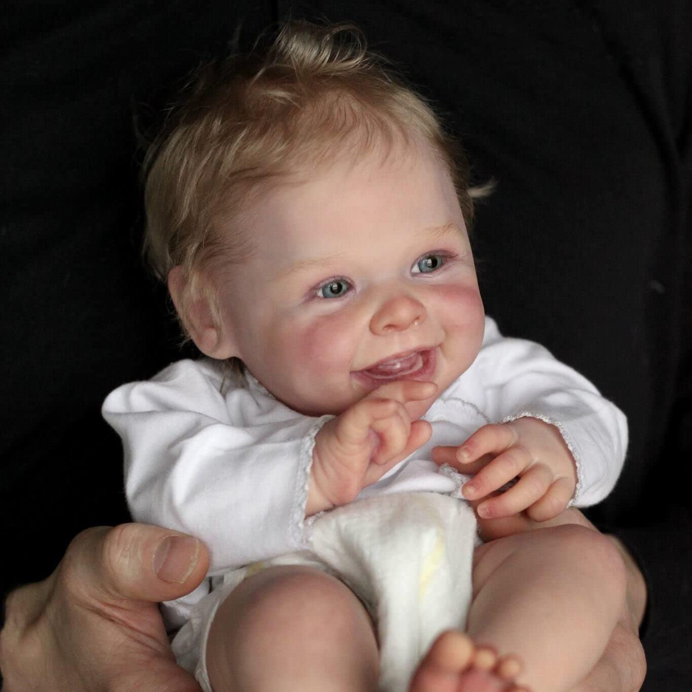 Anano 20 Inch Smiley Reborn Baby Doll Harper - Ultra Realistic Newborn Baby Doll with Lifelike Features, Soft Vinyl Body, Perfect Gift for Girls Age 3+ | Great for Role Play, Collecting, and Emotional Comfort