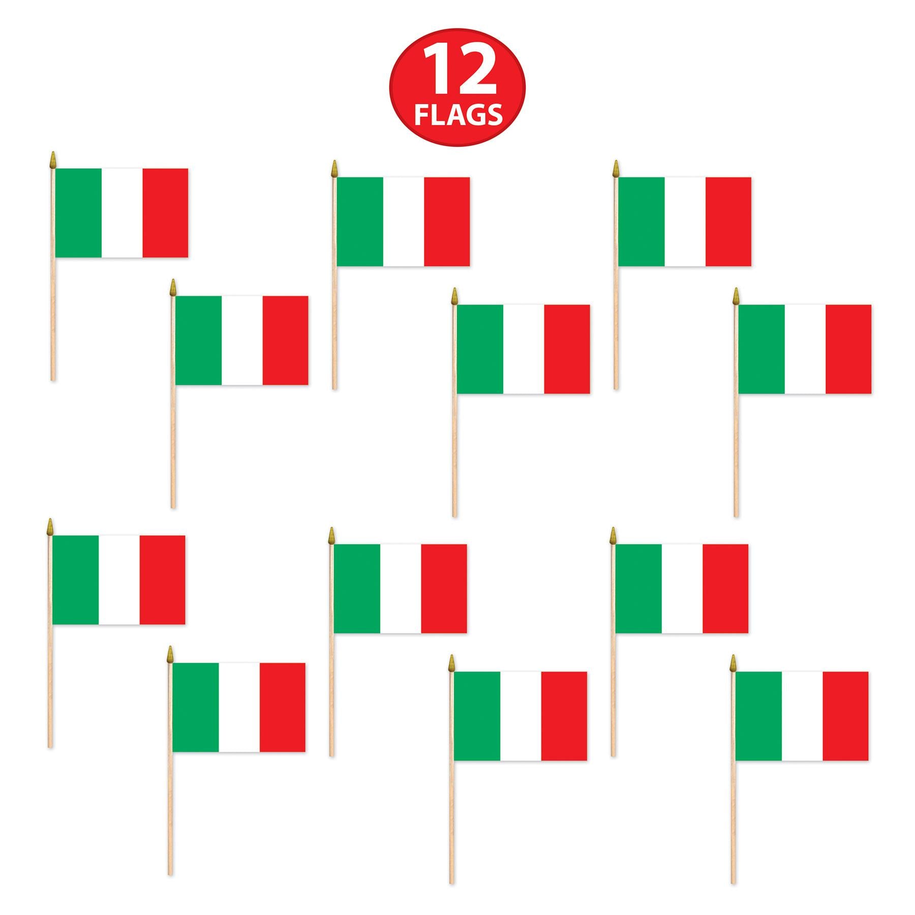 12 Pack Beistle Italian Flag Fabric - Premium Quality Decorative Flags for Parties, Events & Home Decor - Perfect for Italian Themed Celebrations, Festivals & National Holidays