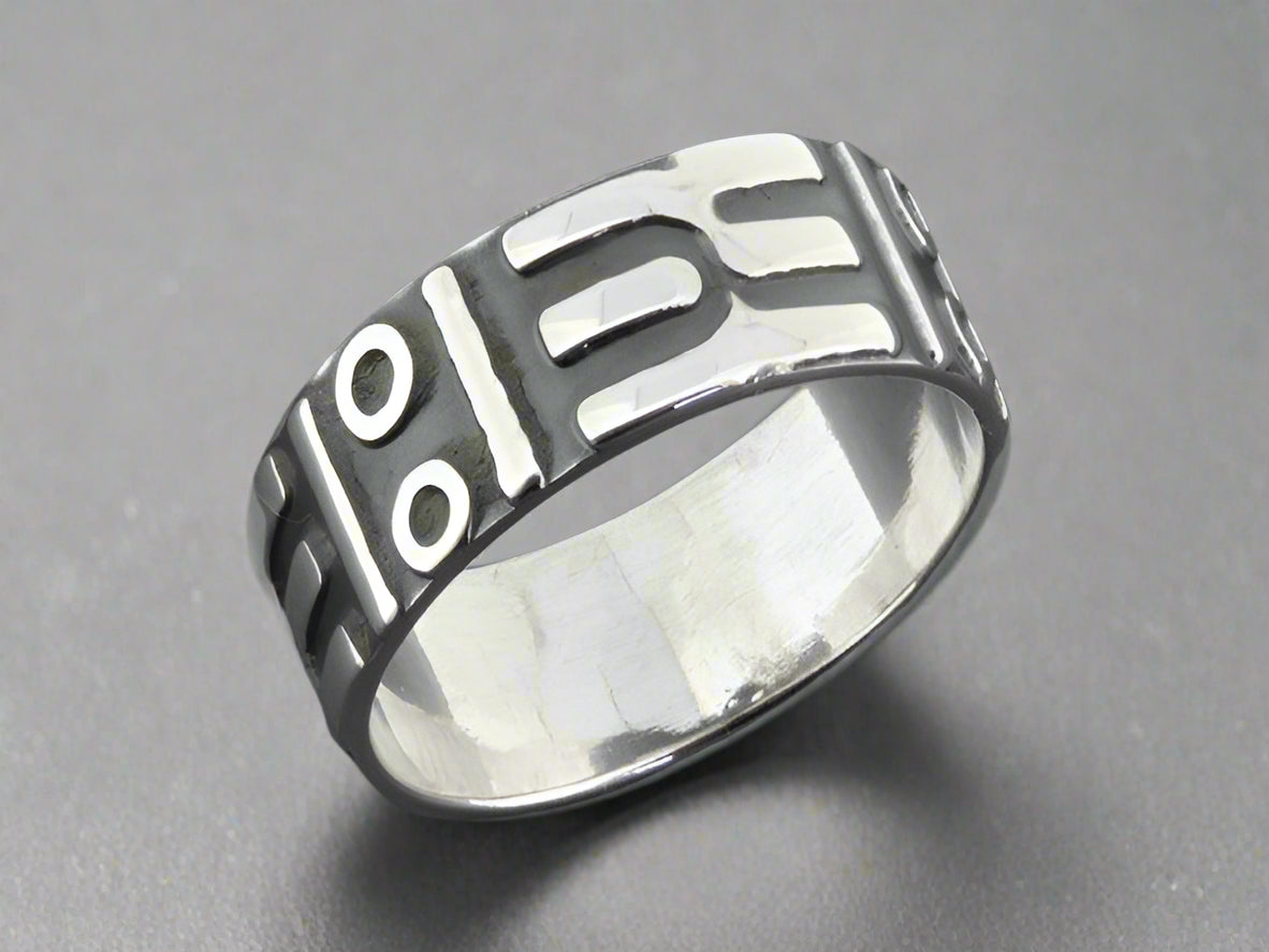 Hopi Pattern Sterling Silver Band Ring - Handmade Native American Jewelry for Women & Men - Perfect for Weddings, Gifts & Boho Fashion