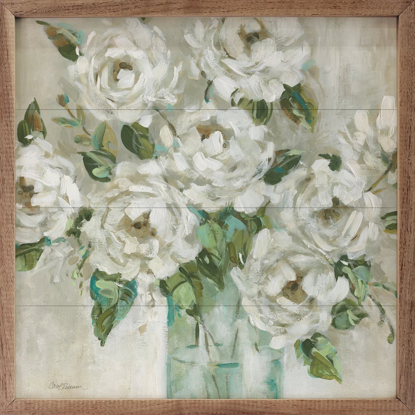 Afternoon Peonies by Carol Robinson - Floral Wall Art Print in Wood Frame - Perfect for Living Room, Bedroom & Office Decor
