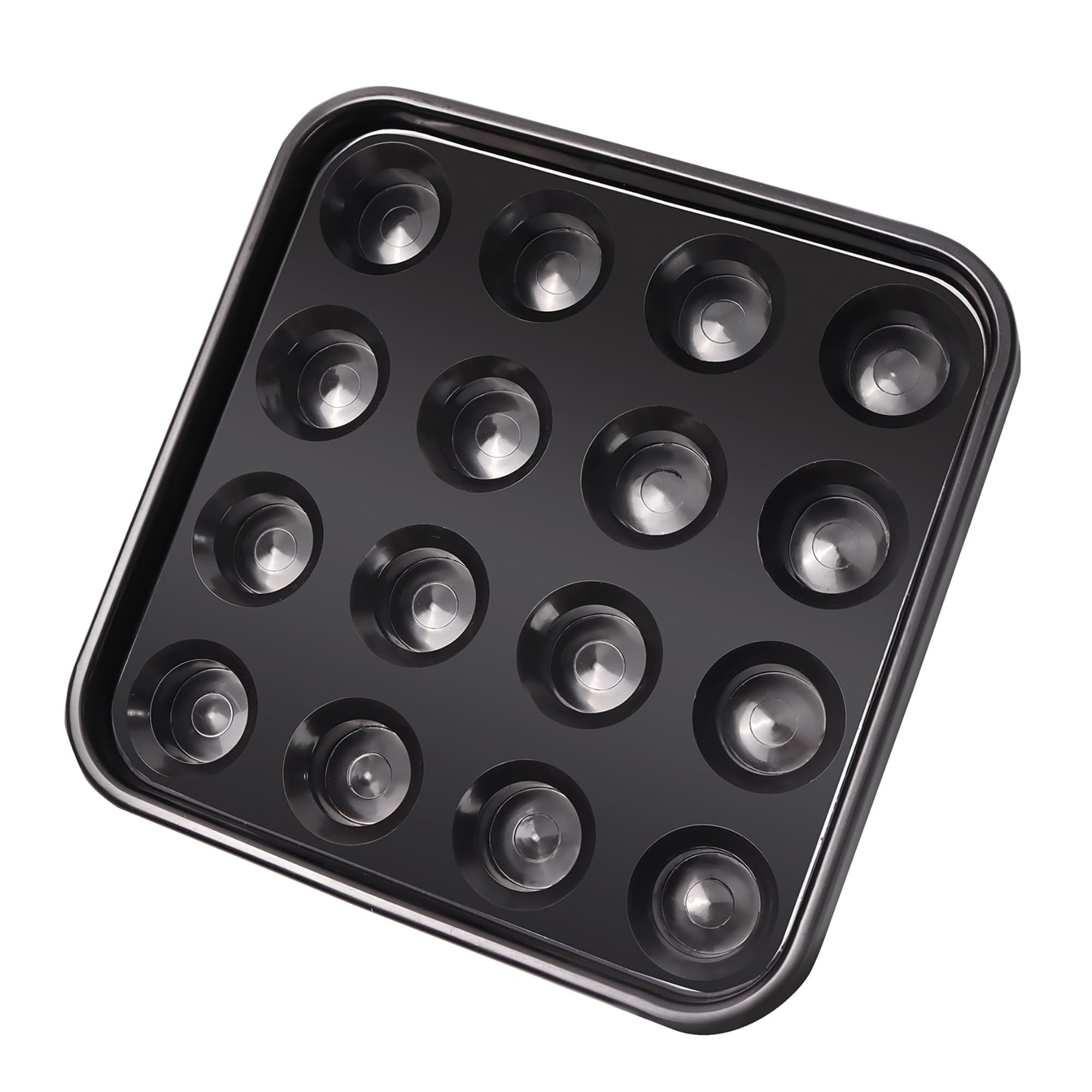 GSE Games & Sports Expert Black Plastic Pool Ball Carrying Tray - Billiard Ball Storage Organizer for 16 Balls, Full Set Regulation Size Billiard Balls - Perfect for Pool Tables, Game Rooms & Professional Tournaments