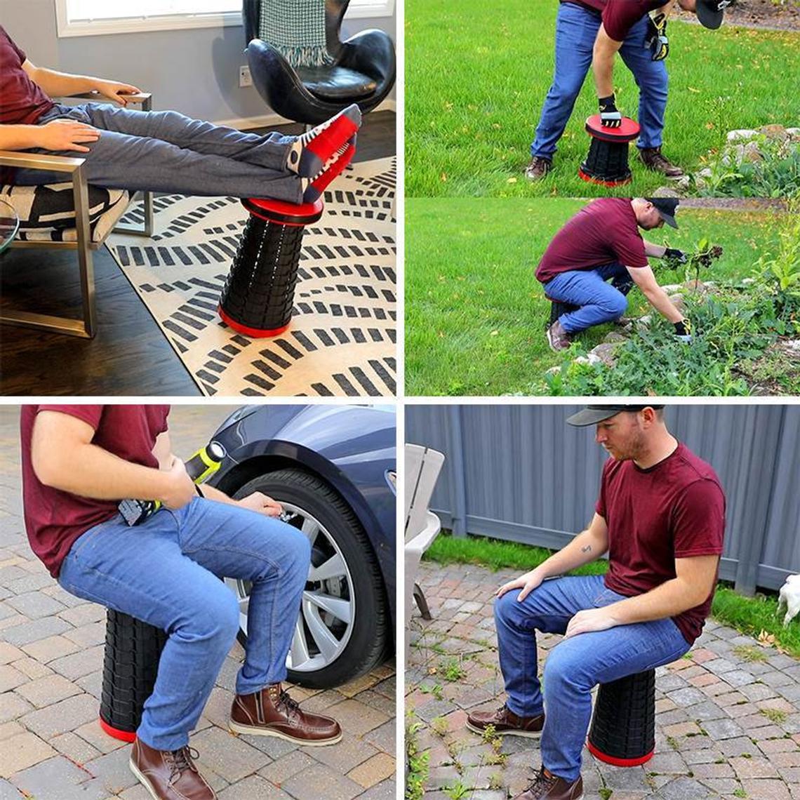 Premium Collapsible Portable Folding Stool - Lightweight & Compact Outdoor Camping Chair for Hiking, Fishing, Concerts, Picnics & Waiting in Line - Perfect for Campers, Anglers & Music Lovers