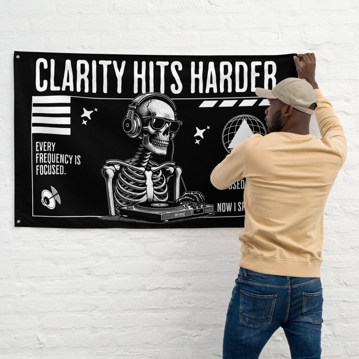 Clarity Hits Harder - Motivational Recovery Wall Flag for Gym, Home & Office Decor - Perfect for Fitness Enthusiasts & Mental Health Awareness