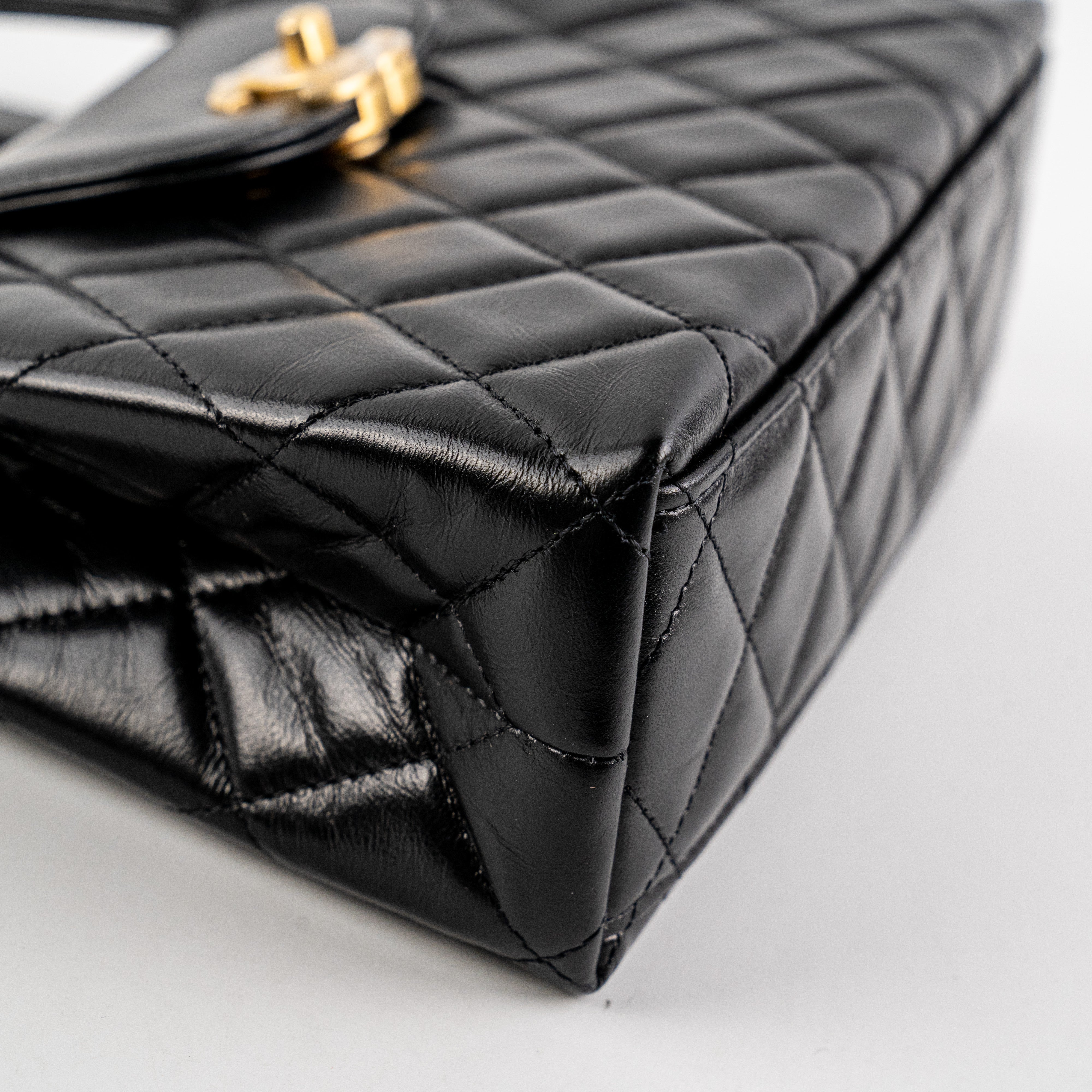 Chanel 23K Kelly Bag Small Black Microchip Leather Crossbody Bag - Luxury Designer Handbag for Women, Perfect for Date Night & Special Occasions