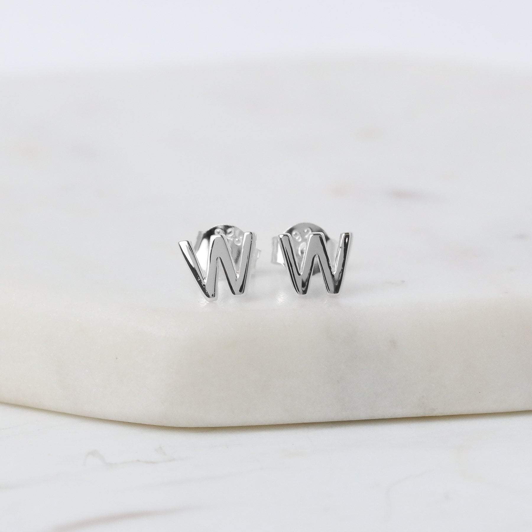 Alphabet Stud Earrings for Women - A-Z Letter Initials, Gold & Silver Plated, Hypoallergenic - Perfect for Gifts, Everyday Wear & Special Occasions