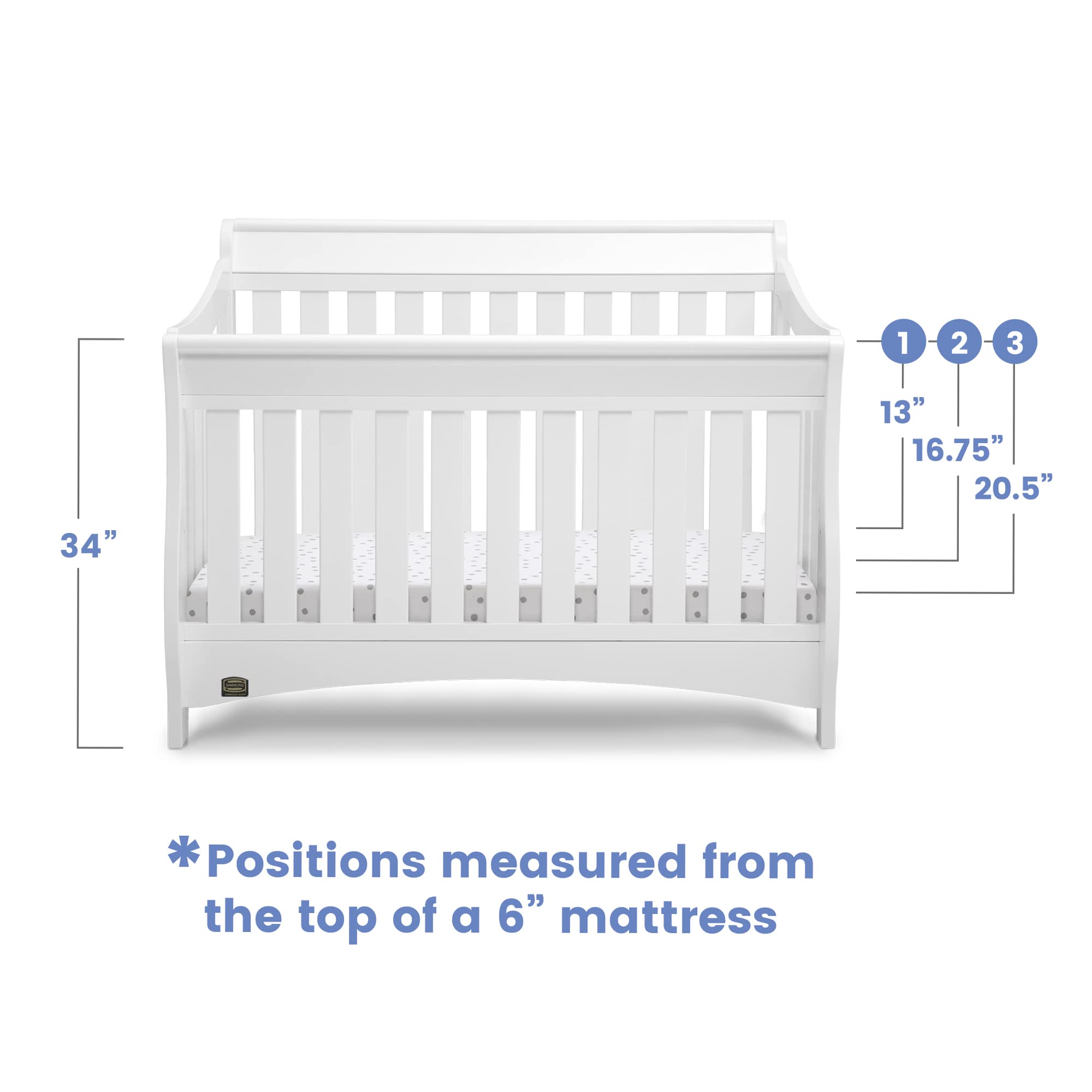 Delta Children Bentley S Series 4-in-1 Convertible Crib in White with Serta Perfect Slumber Dual-Sided Eco-Friendly Crib Mattress - Nursery Essentials for Newborns & Toddlers | Safe Sleep Solution for Baby's First Bedroom
