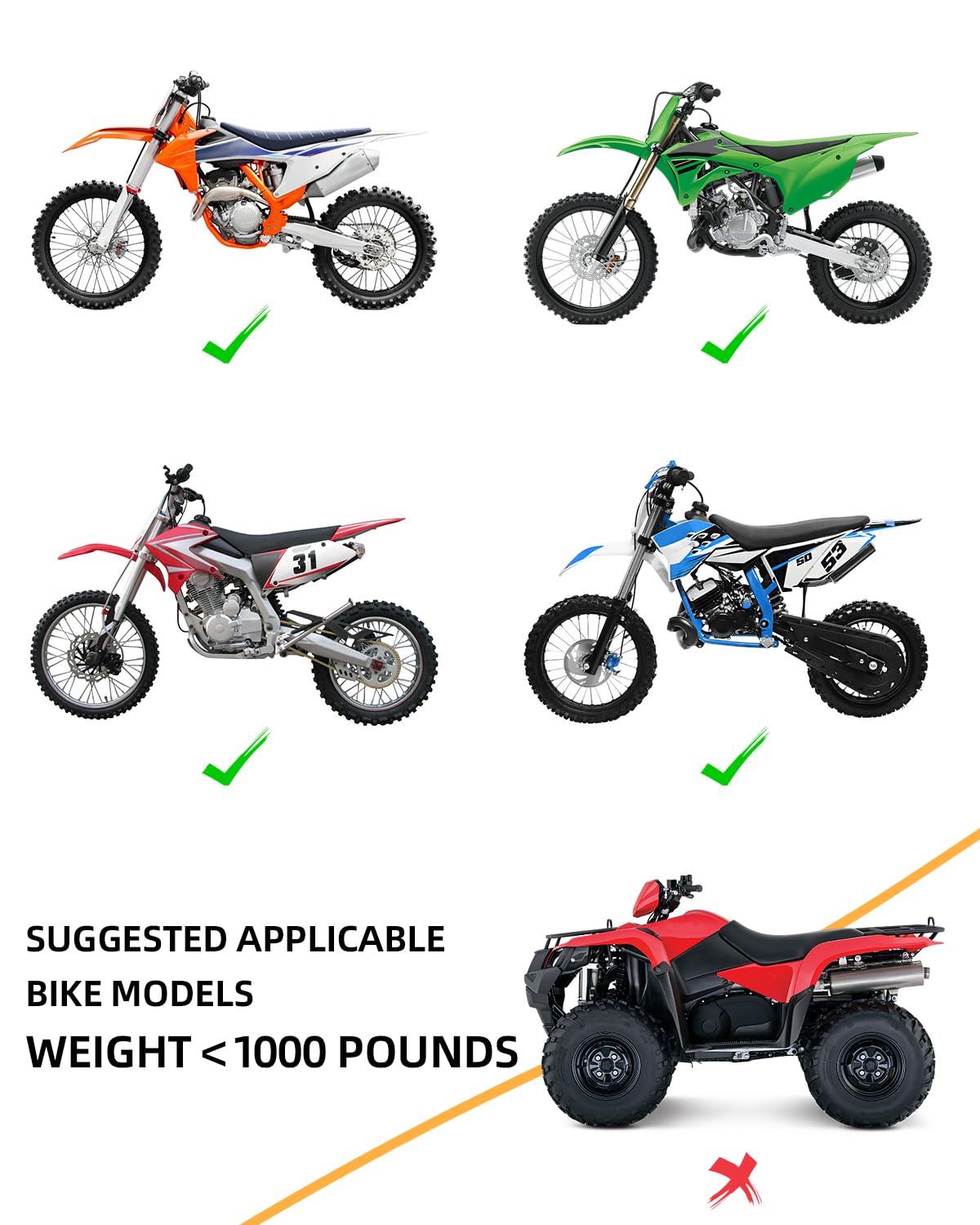 Heavy Duty Dirt Bike Stand - 1000Lbs Capacity Adjustable Hydraulic Motorcycle Lift Jack with Wide Damping Base for Repair & Maintenance | Perfect for Motocross, Pit Bikes, Mini Bikes & Dirtbike Servicing in Your Garage Workshop