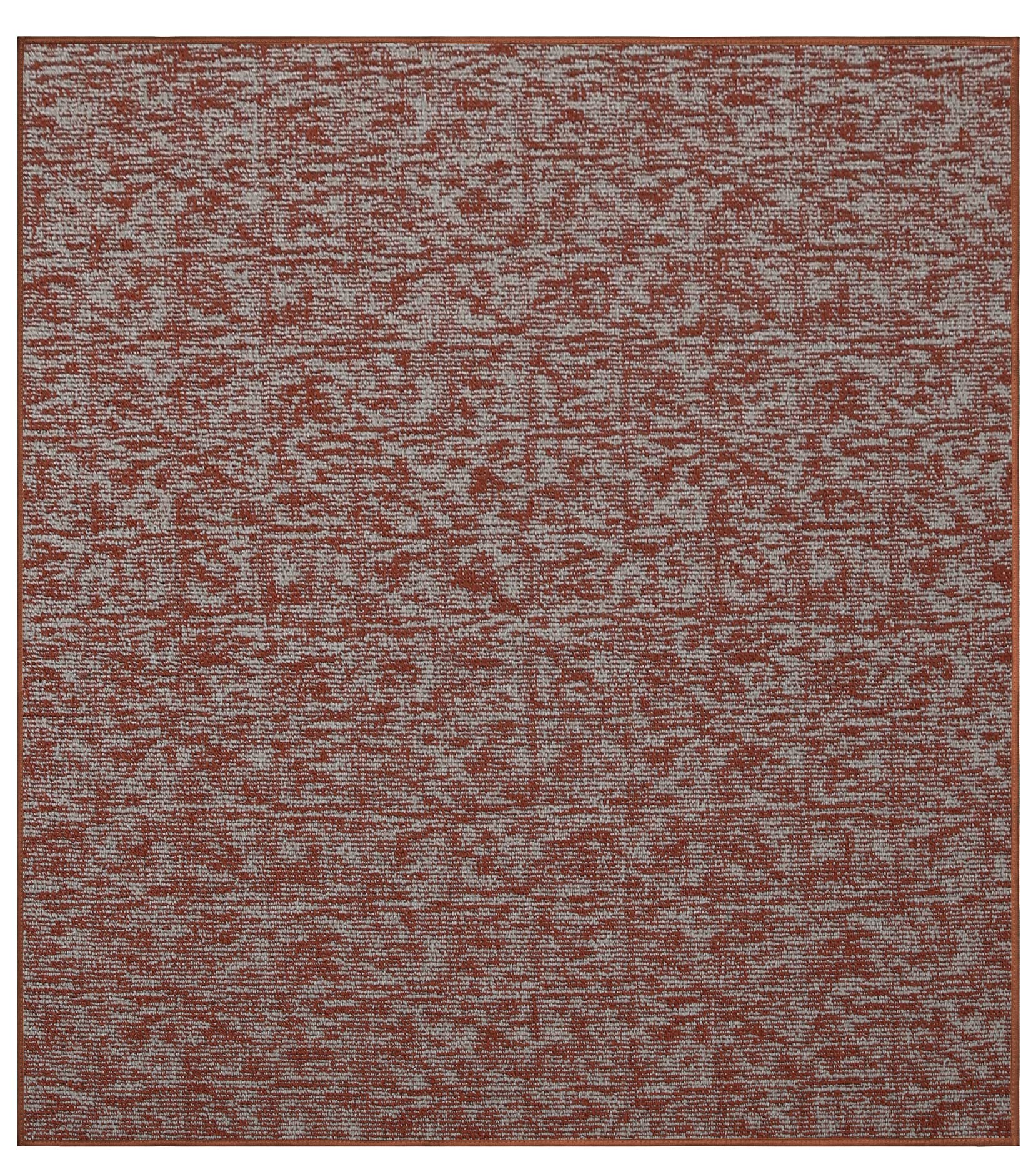 Custom Size 8' x 8' Rust Indoor Outdoor Area Rugs - Soft Ambient Carpet for Patio, Deck, Living Room & Bedroom
