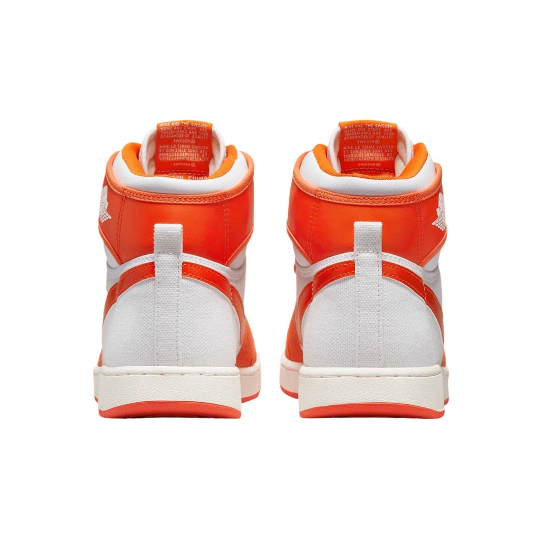 Air Jordan 1 High Retro KO Sneakers - Syracuse Orange & Sail White Colorway - Men's Basketball Shoes for Streetwear & Casual Outfits